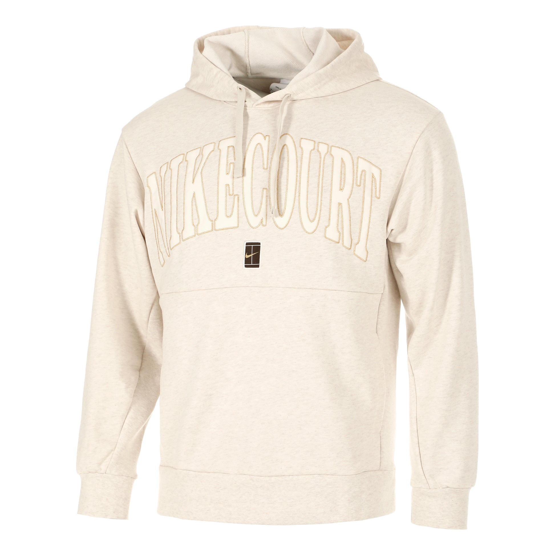 Nike Court Dri-Fit Fleece Heritage Felpa Con Cappuccio Uomini-Crema