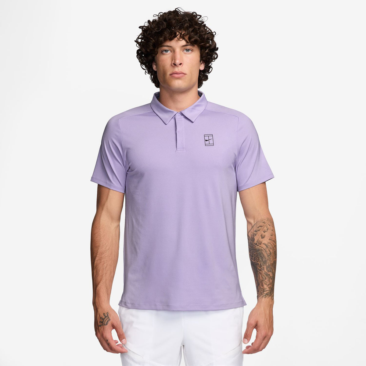 Nike Court Dri-FIT Advantage Polo Uomini-Lilla,Nero