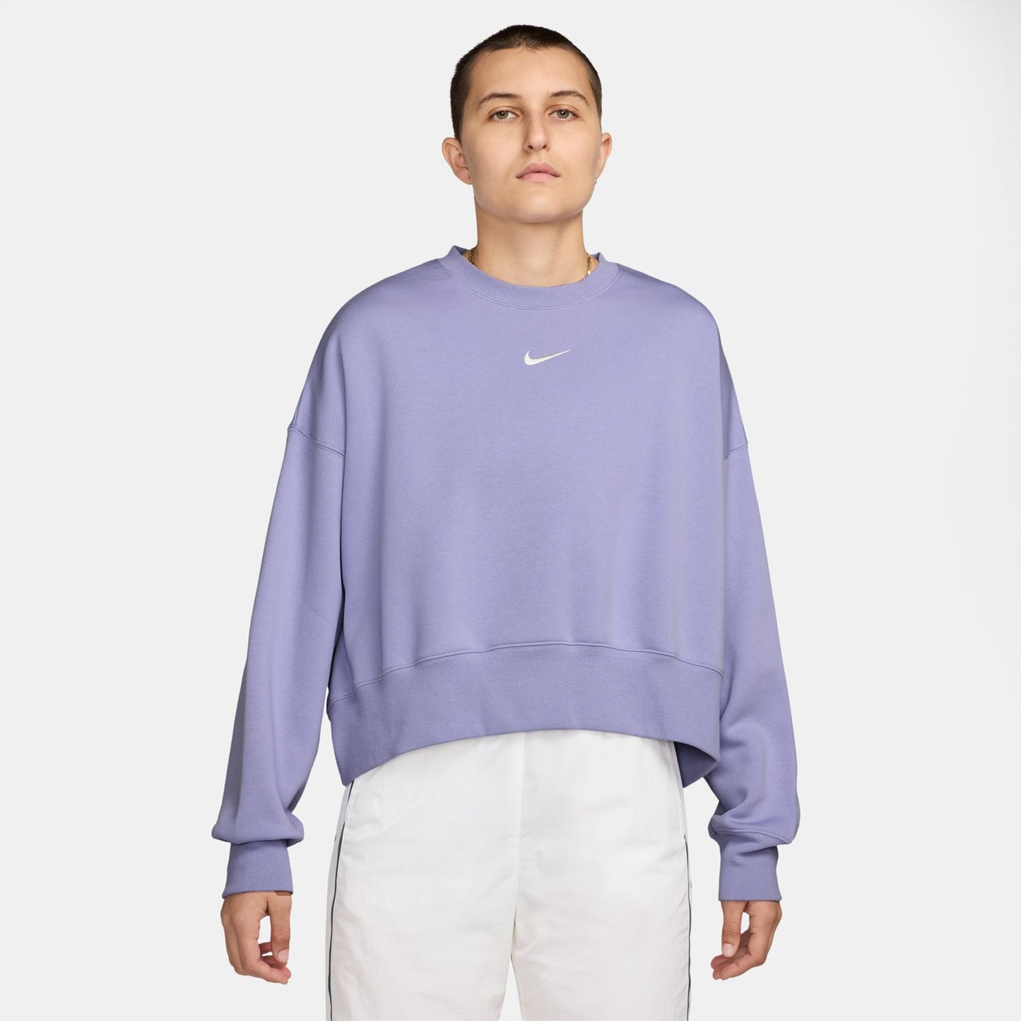 Nike Sportswear Phoenix Fleece Oversized Crew Felpa Donna-Lilla