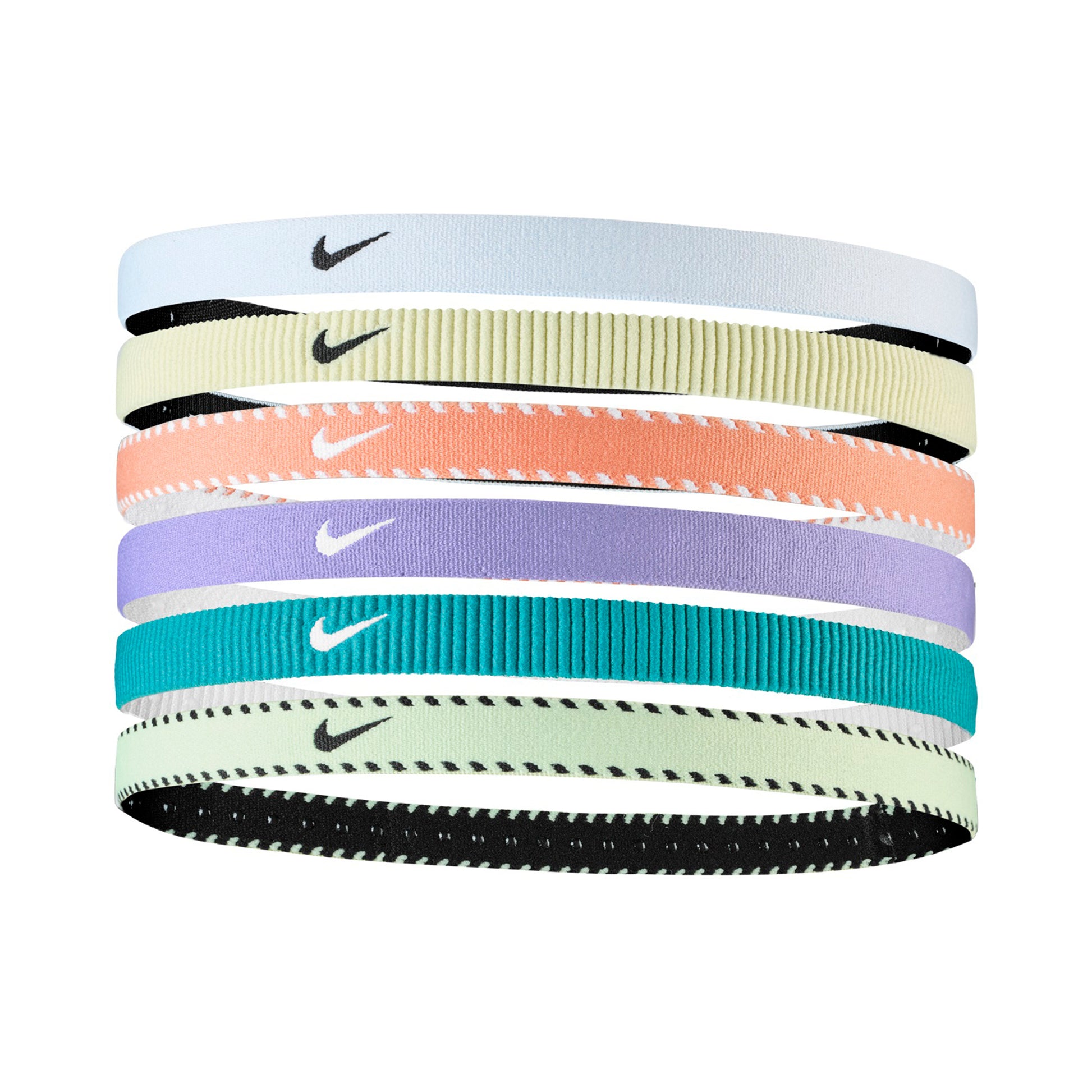 Nike Nike Flex Classic Fascia Per Capelli Confezione Da 6-Viola,Bianco
