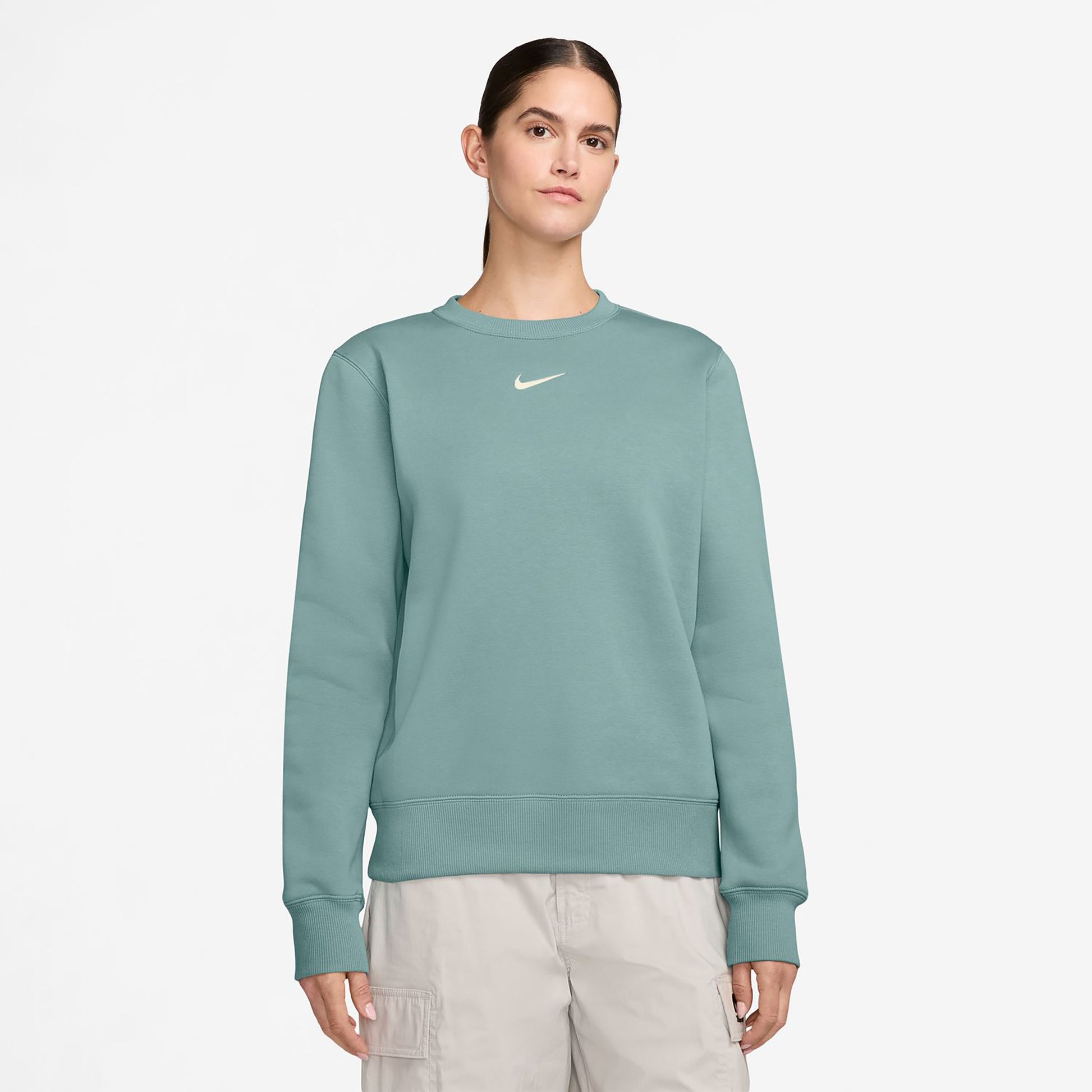 Nike Phoenix Fleece Crew Felpa Donna-Salvia