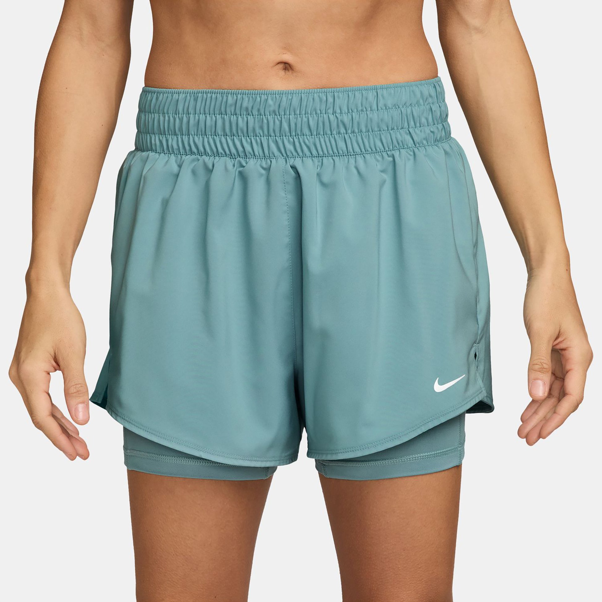 Nike Dri-Fit One High Rise 2in1 3in Pantaloncini Donna - salvia