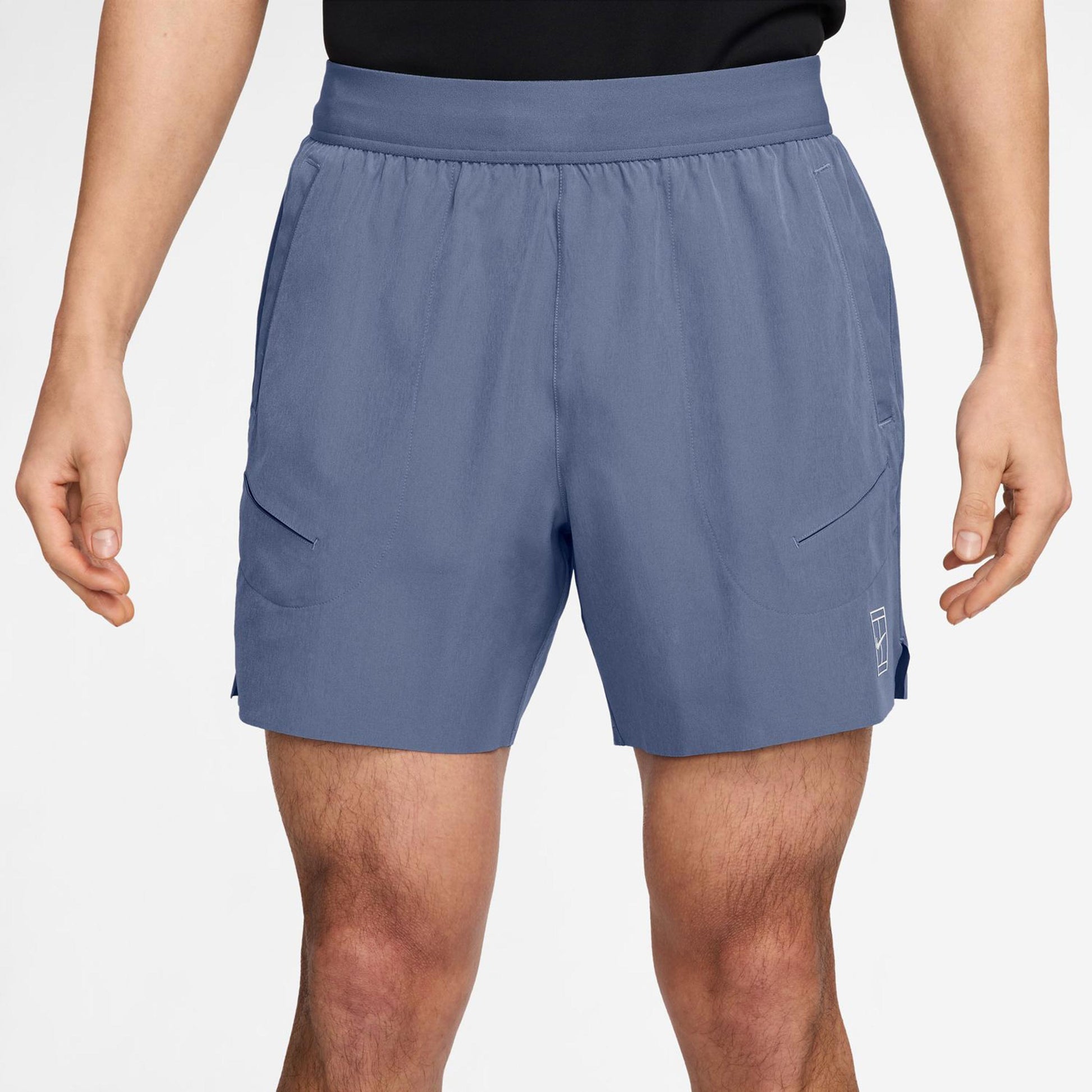 Nike Court Dri-Fit Advantage 6in Pantaloncini Uomini-Grigio-blu,Bianco