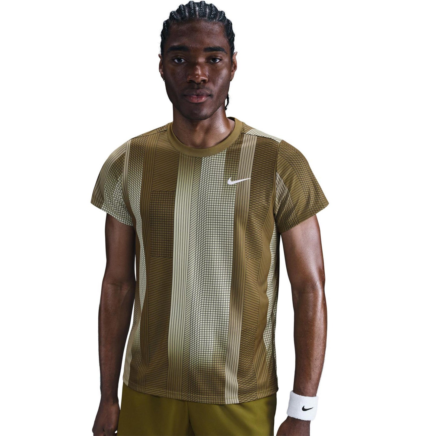 Nike Court Dri-Fit Victory Print Maglietta Uomini-Oliva