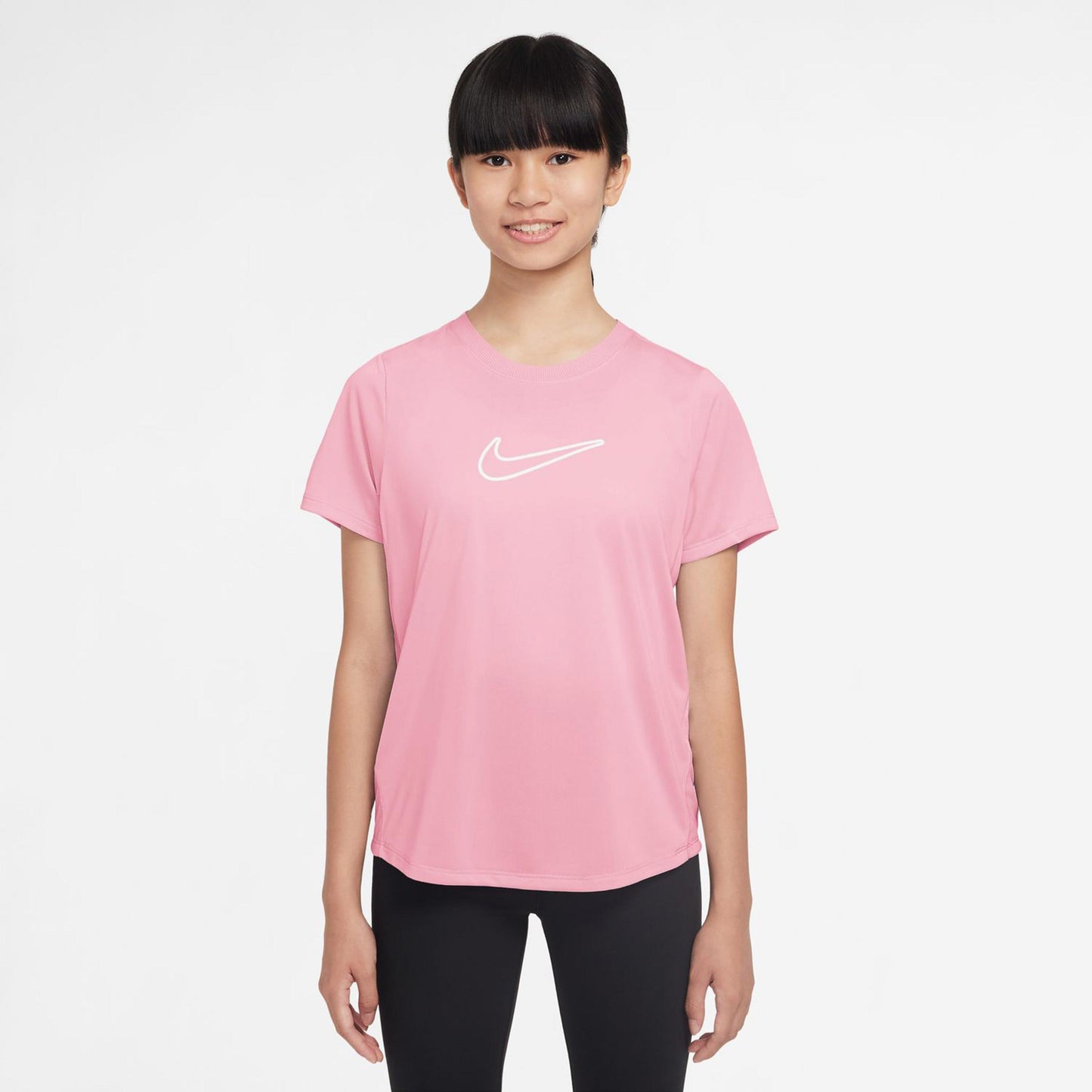 Nike Dri-Fit One Maglietta Ragazze-Rosa,Bianco