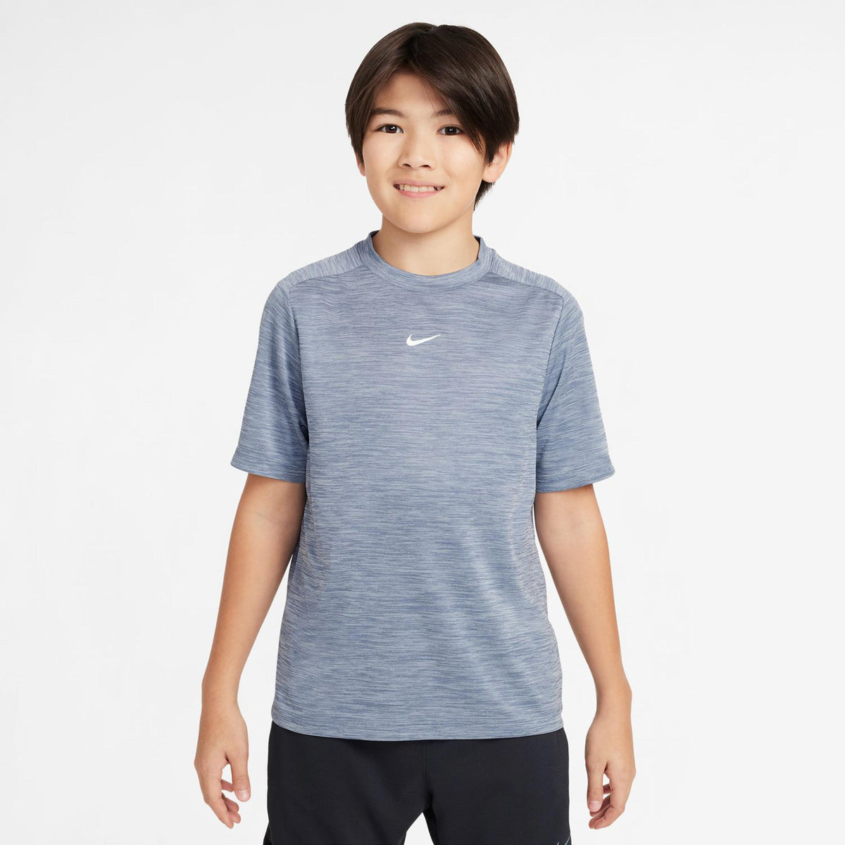 Nike Dri-Fit Multi Heather Maglietta Bambini-Grigio-blu