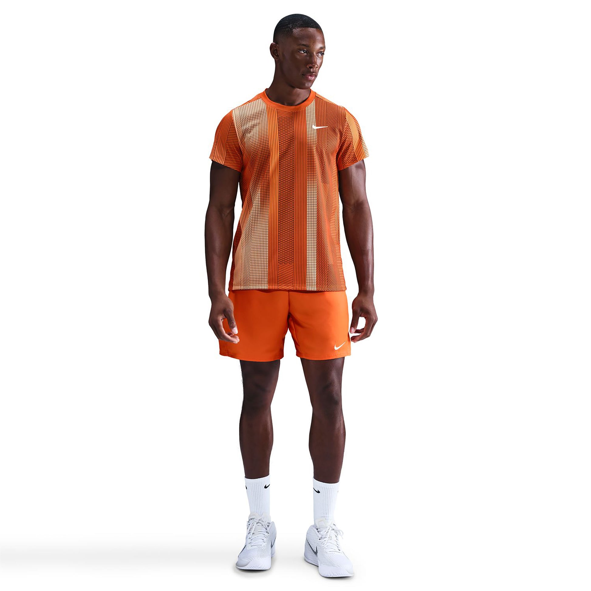 Nike Court Victory Dri-Fit Print Maglietta Uomini - arancione, bianco