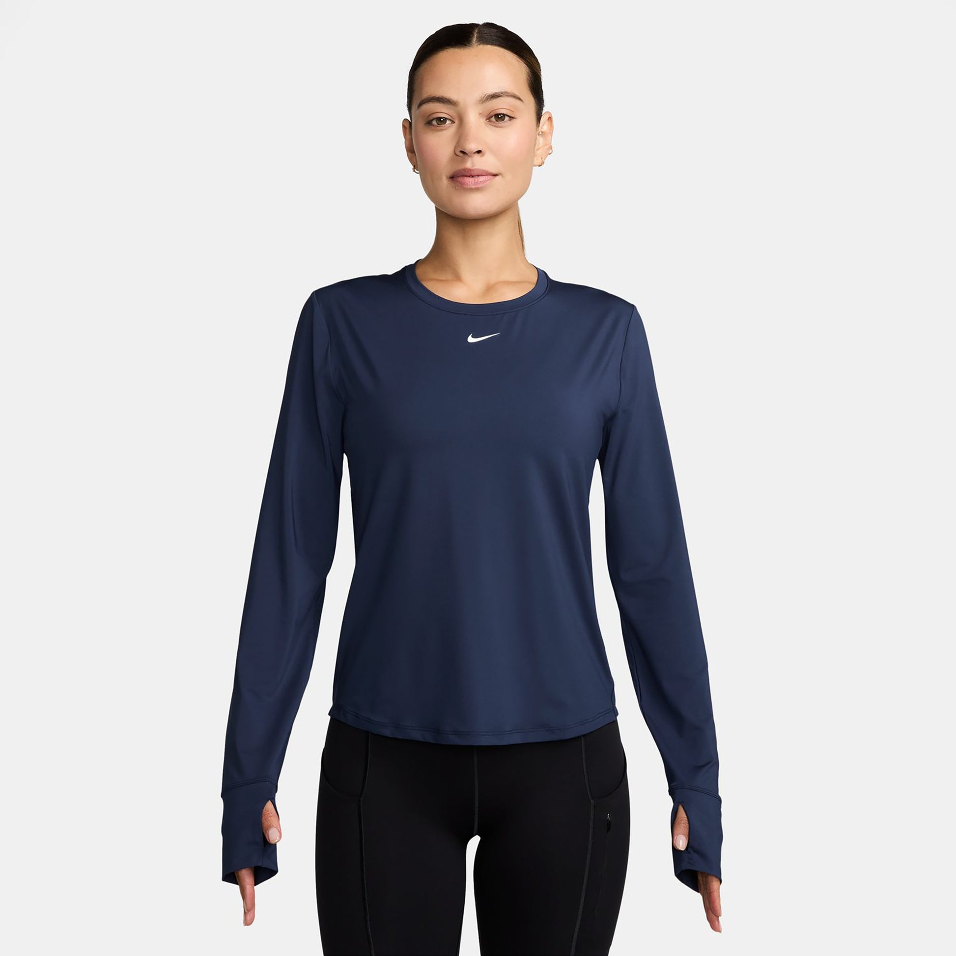 Nike One Classic Dri-FIT Manica lunga Donna - blu scuro, bianco