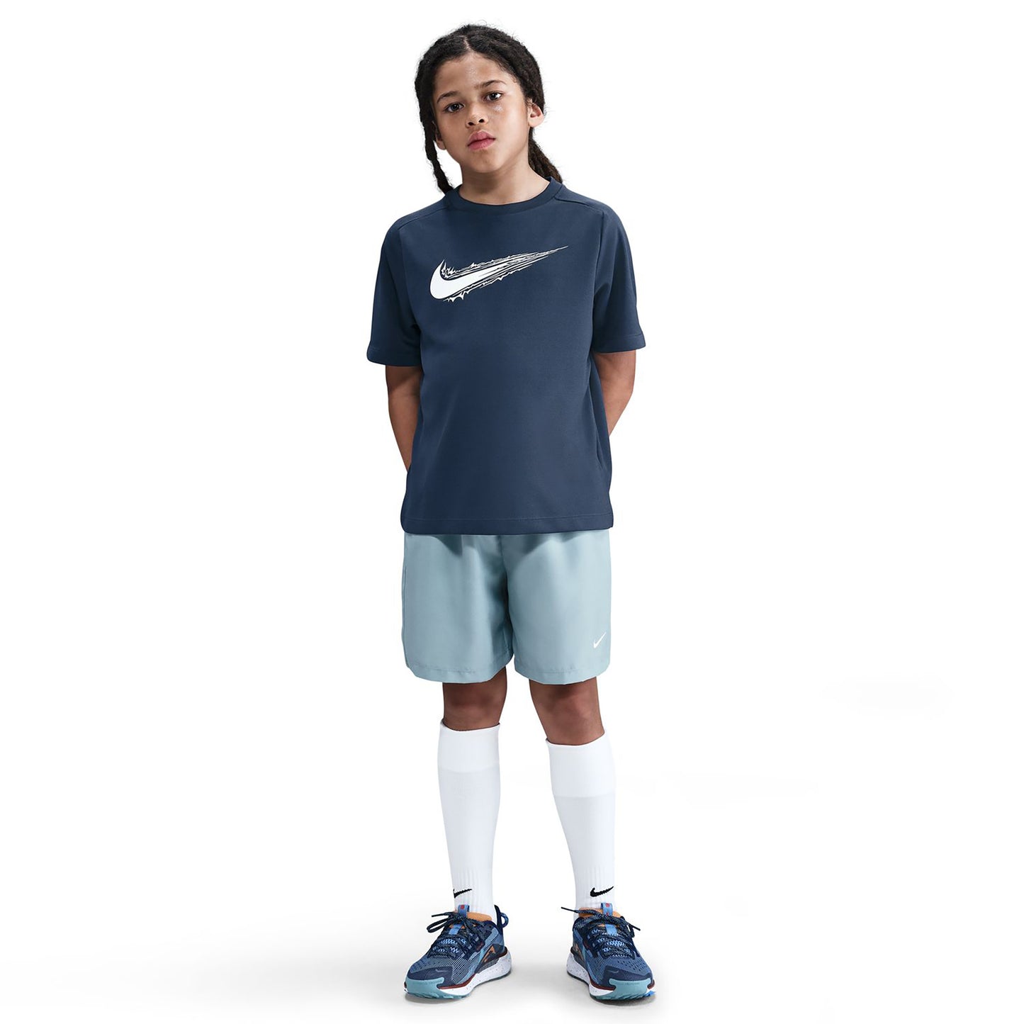 Nike Dri-FIT Multi Maglietta Bambini - blu scuro, bianco
