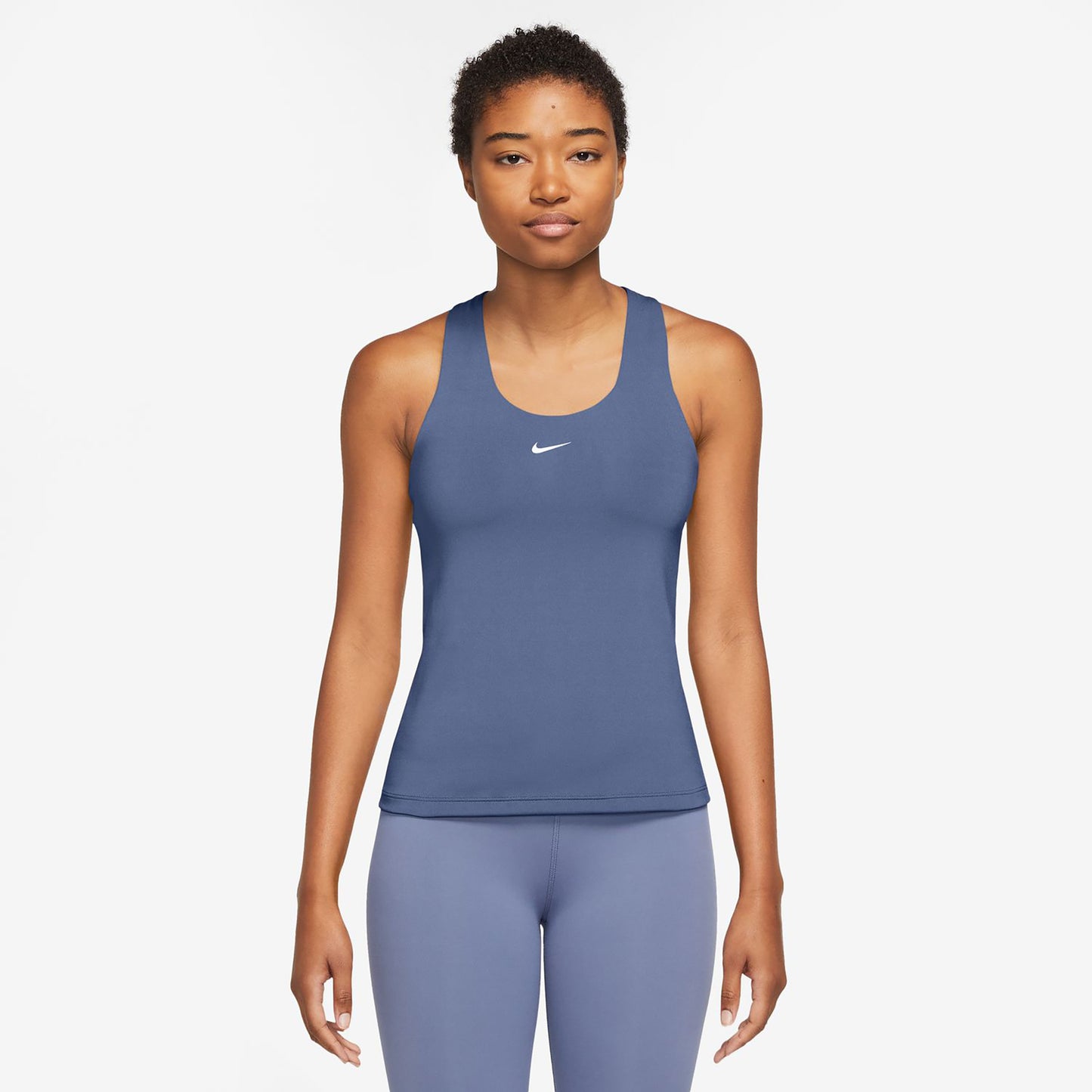 Nike Dri-Fit Swoosh Canottiera Donna - blu, bianco