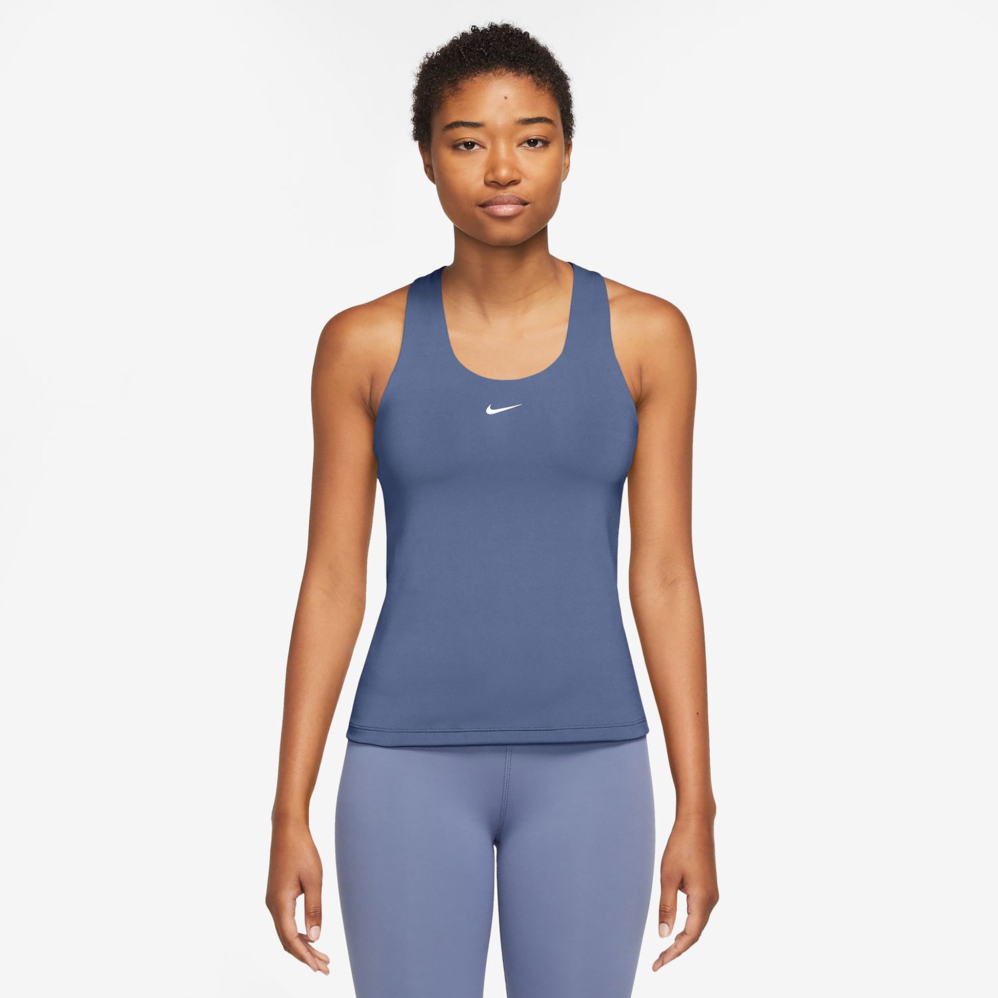 Nike Dri-Fit Swoosh Canottiera Donna - blu, bianco