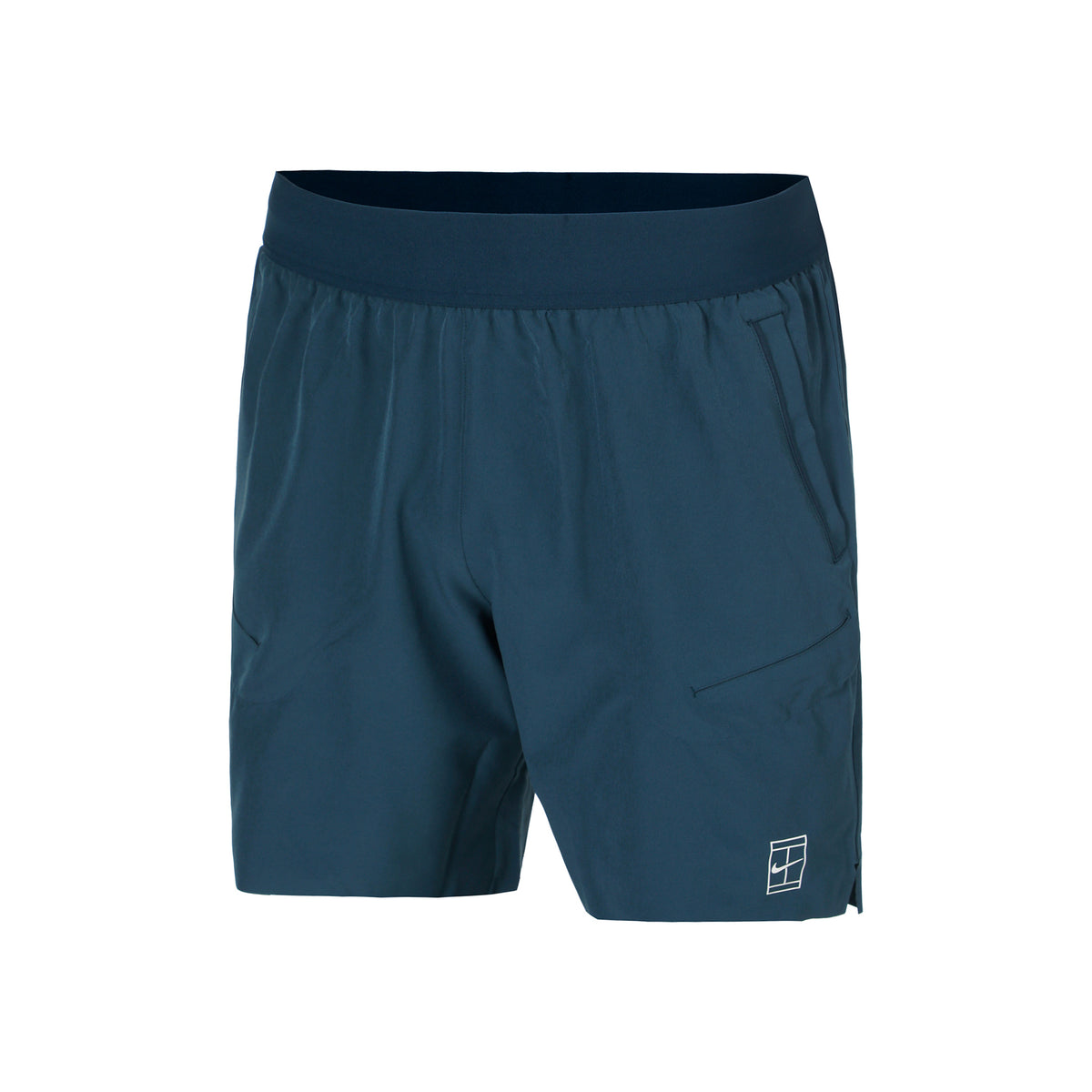 Nike Court Dri-Fit Advantage 6in Pantaloncini Uomini-Blu Scuro,Bianco