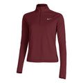 Dri-Fit Pacer 1/4-Zip Manica lunga Donna - rosso scuro, argento