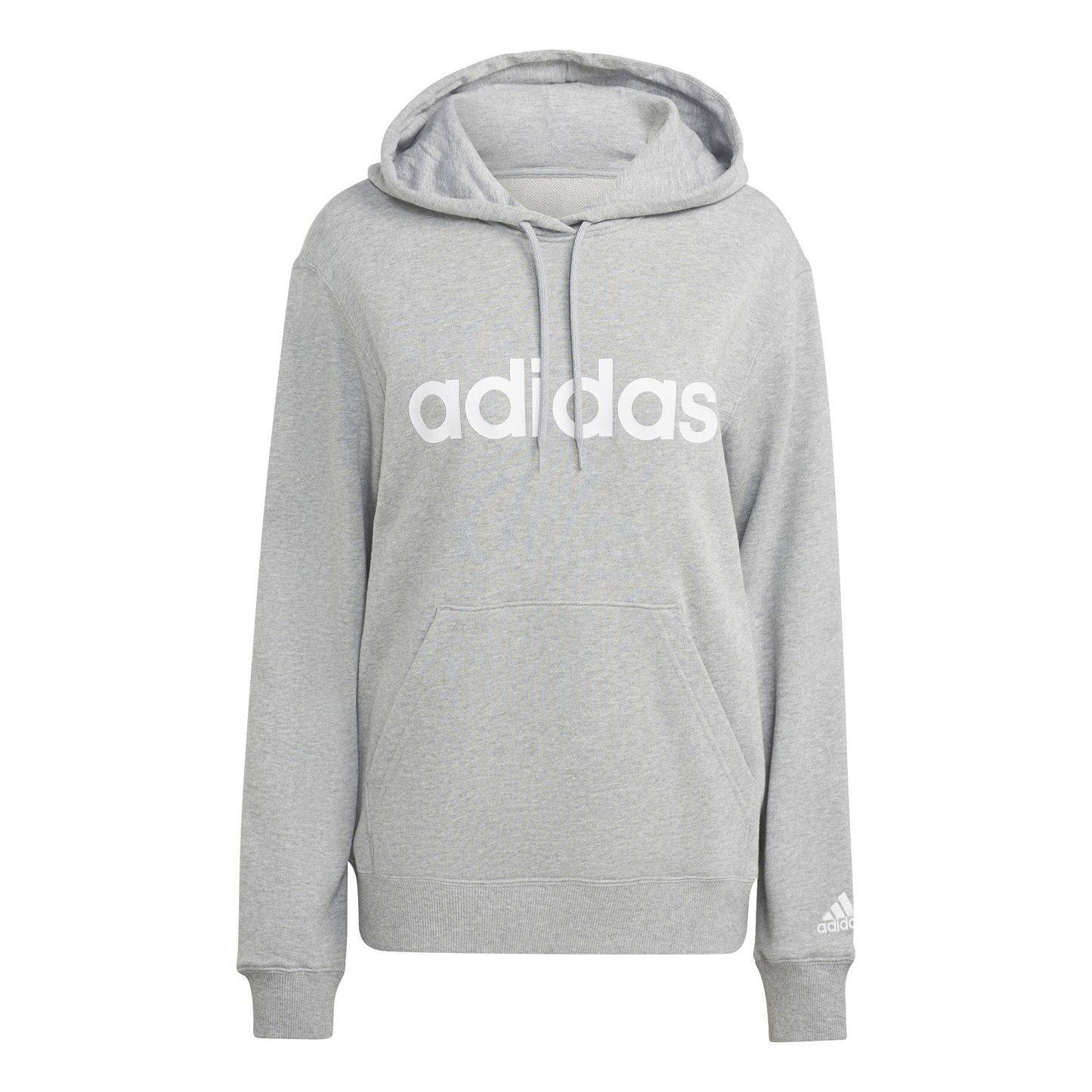 adidas Linear French Terry Felpa con cappuccio Donna - grigio chiaro, bianco