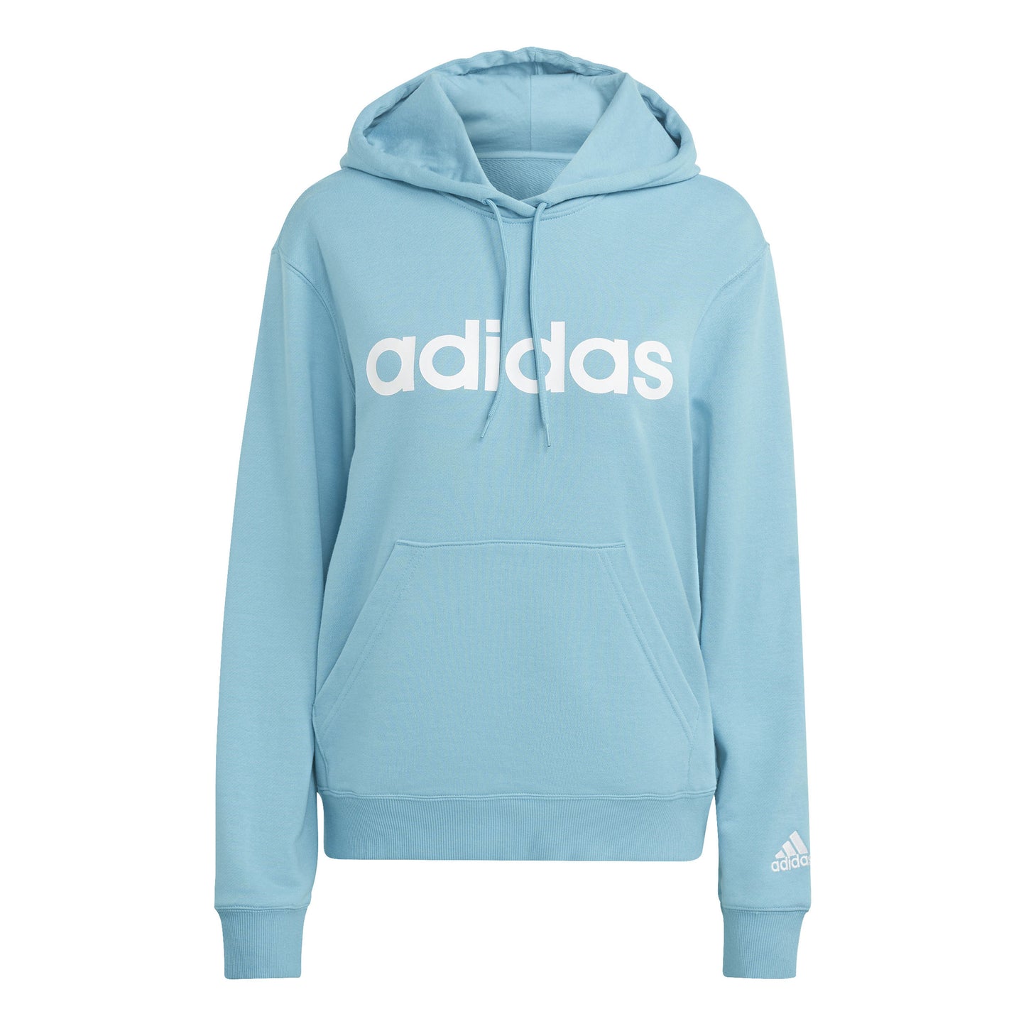 adidas Linear French Terry Felpa con cappuccio Donna - turchese, bianco