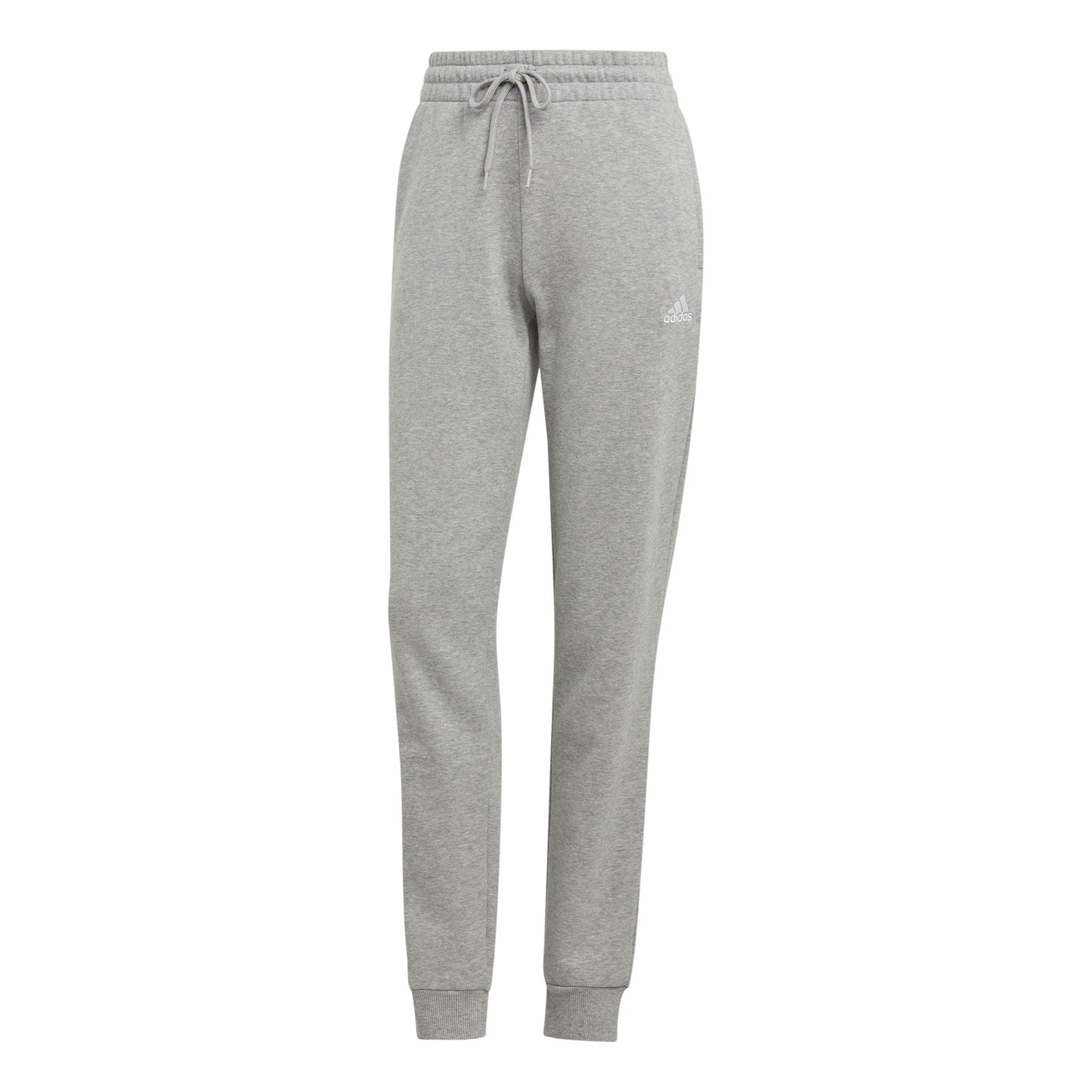 adidas Essentials Linear French Terry Cuffed Pantalone Da Allenamento Donna-Grigio Chiaro,Bianco