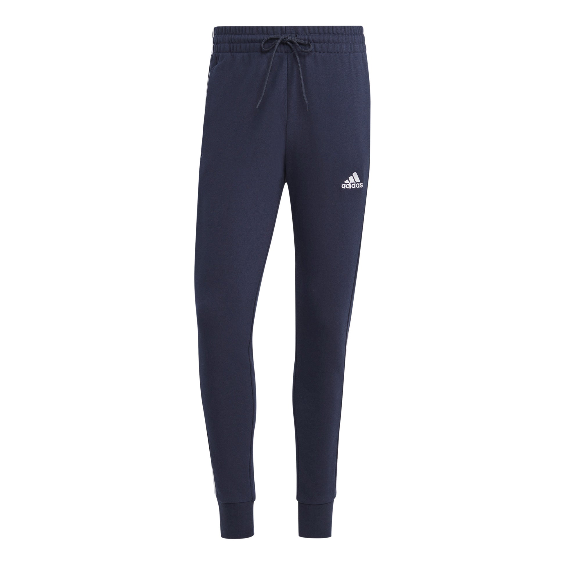 adidas French Terry Tapered Cuff 3-Stripes Pantalone da allenamento Uomini - blu scuro, bianco