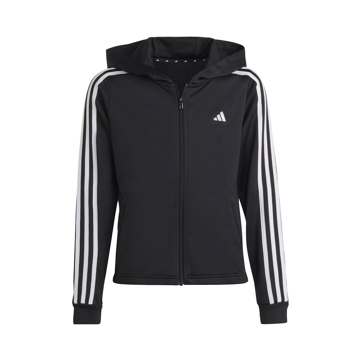 adidas Training ES 3 Stripes Full-Zip Felpa Ragazze - nero, bianco