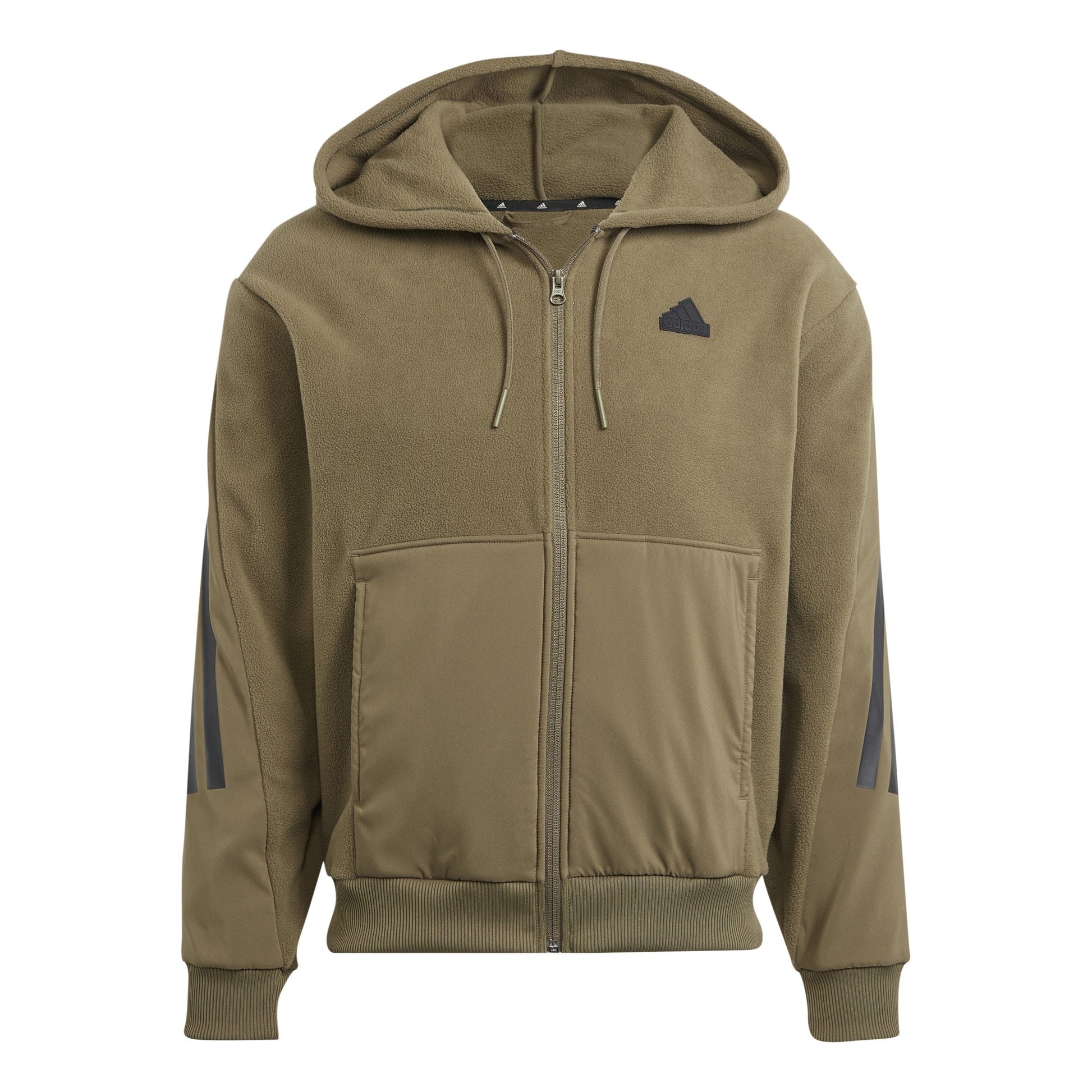 adidas Future Icon 3 Stripes Felpa Uomini - oliva, nero