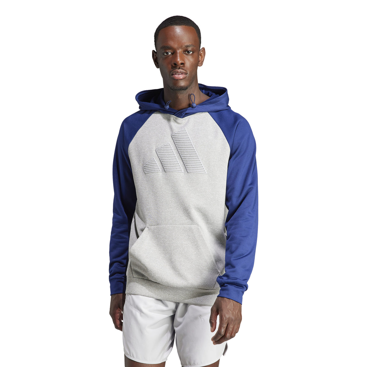 adidas GG Big Logo Felpa con cappuccio Uomini - grigio, blu scuro
