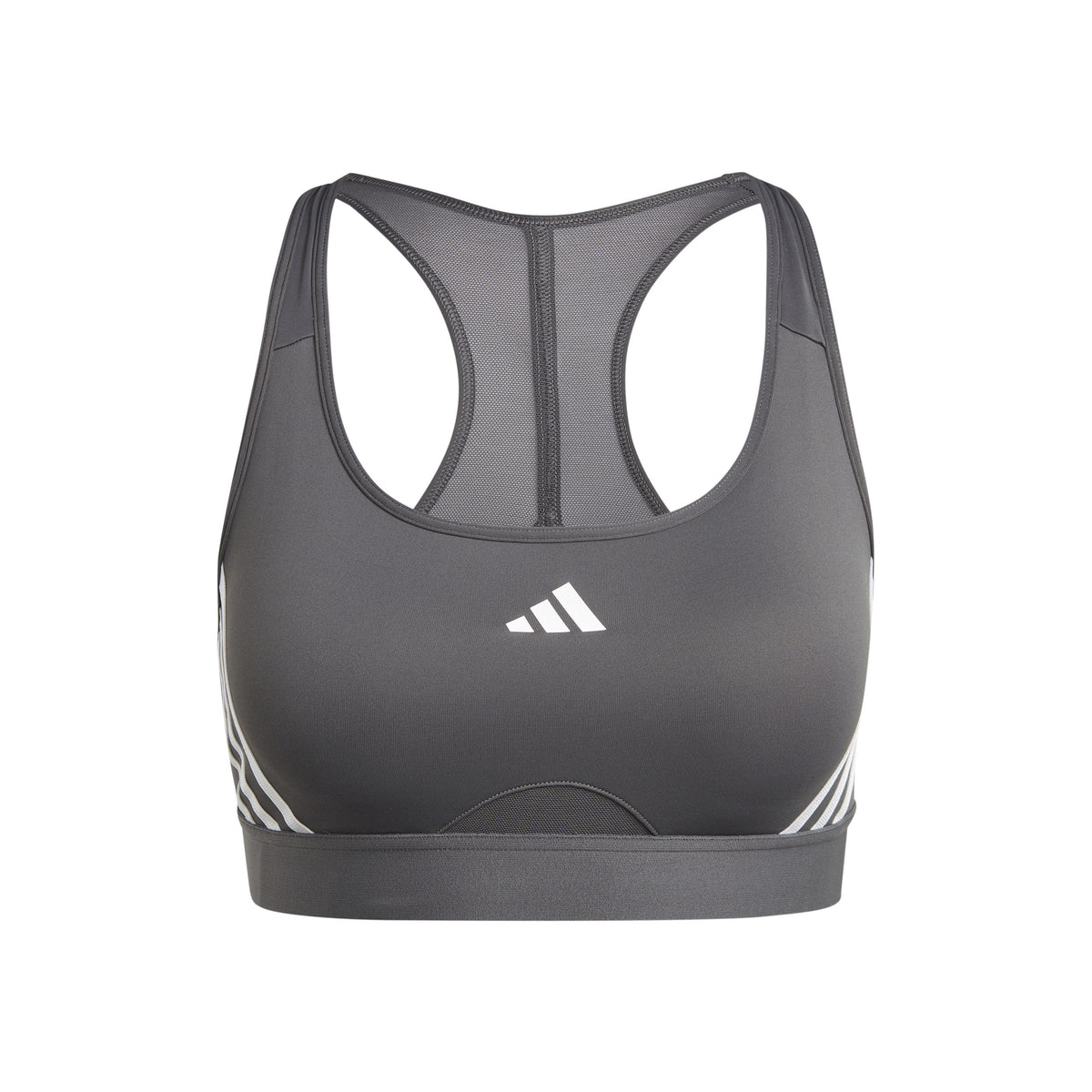 adidas Power Racer Medium 3Stripes Reggiseni sportivi Donna - grigio, bianco