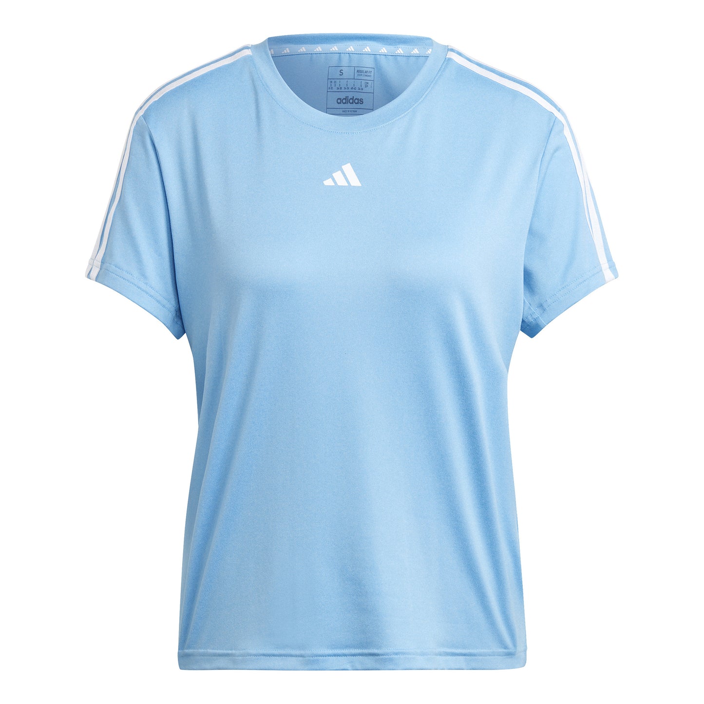 adidas Essentials 3 Stripes Maglietta Donna - blu chiaro, bianco