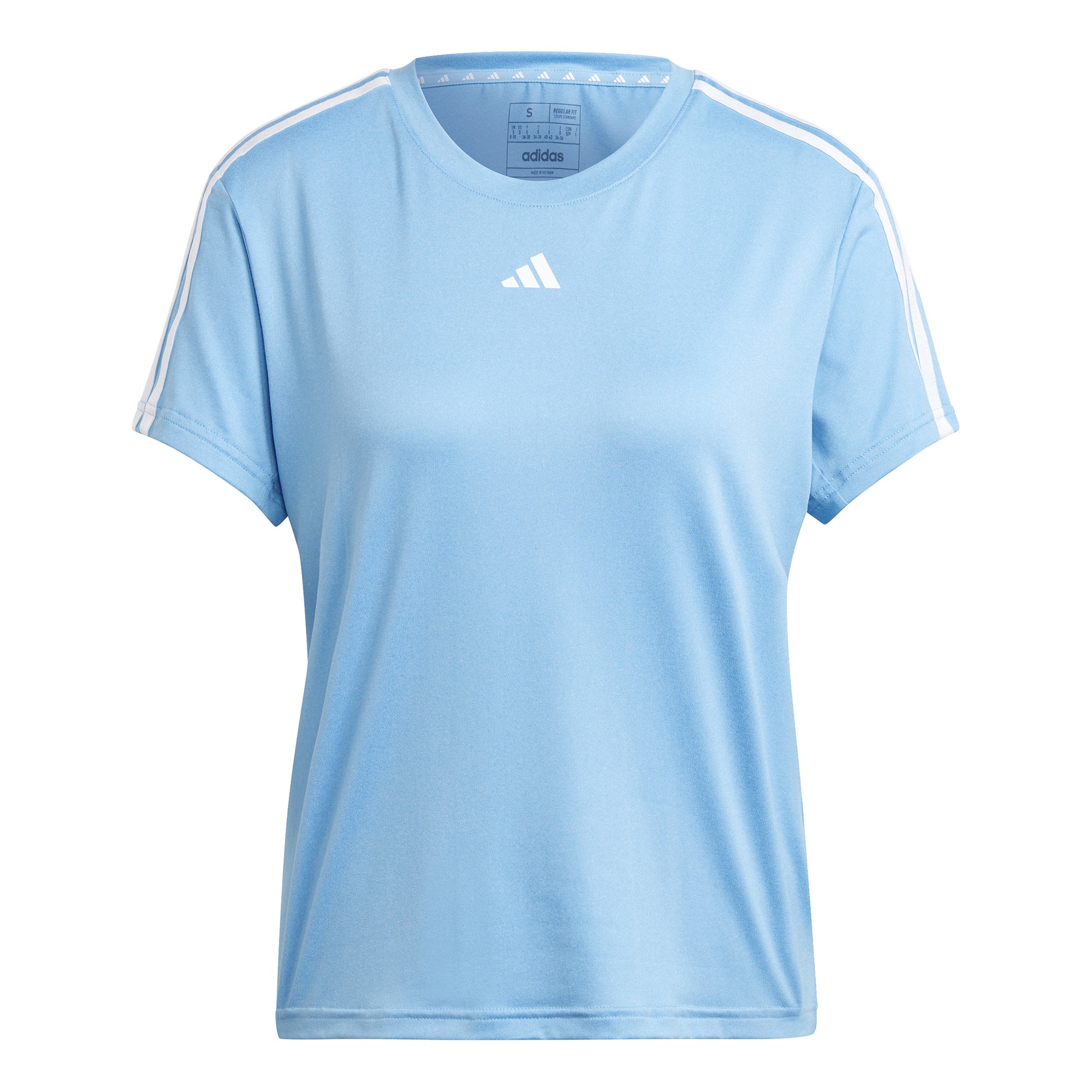 adidas Essentials 3 Stripes Maglietta Donna - blu chiaro, bianco