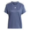 Essentials 3 Stripes Maglietta Donna - grigio-blu, bianco