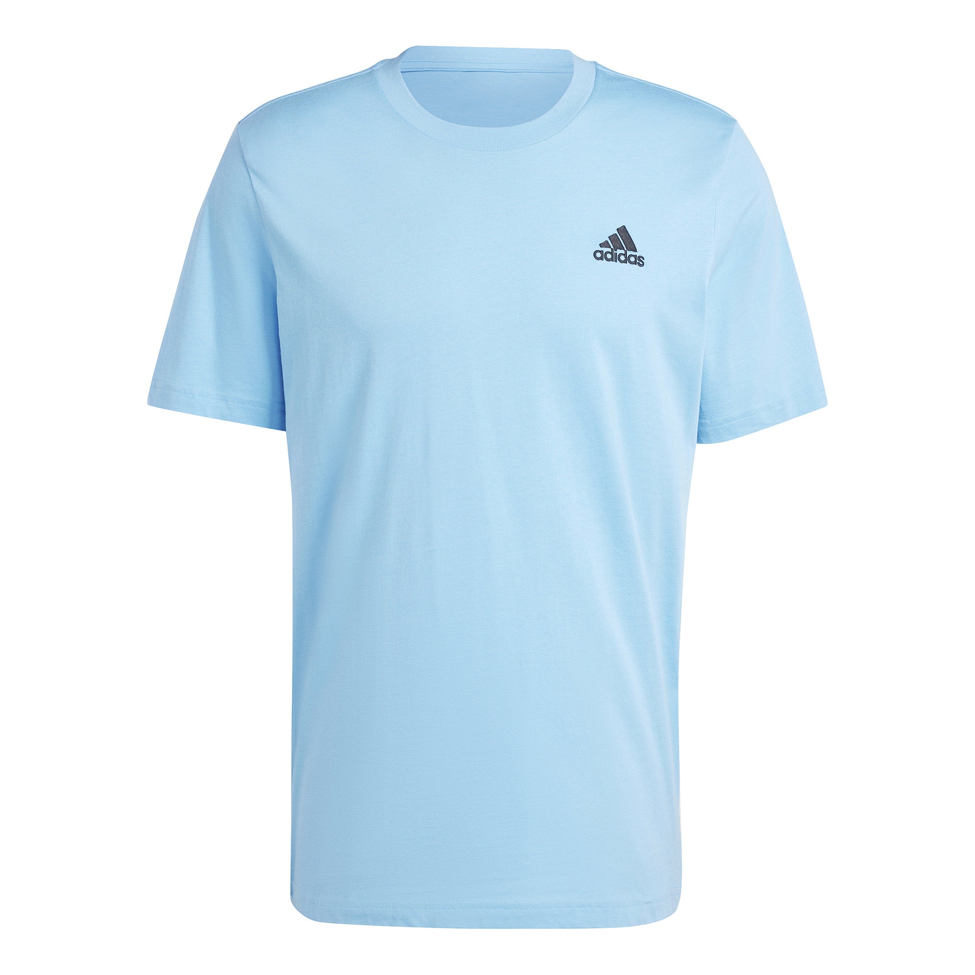 adidas Sleeveless Single Jersey Maglietta Uomini - blu chiaro, nero