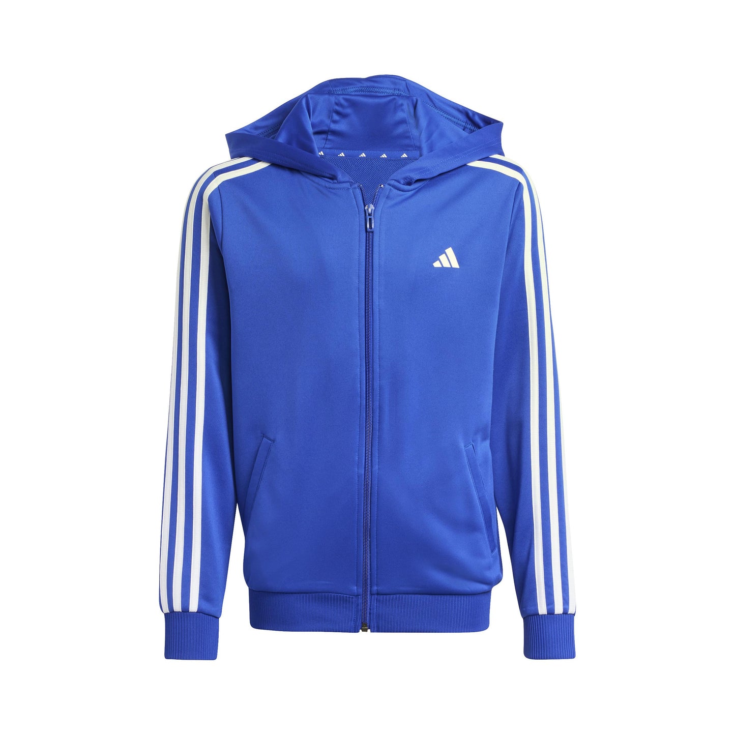 adidas Training ES 3 Stripes Full-Zip Felpa Bambini - blu, bianco