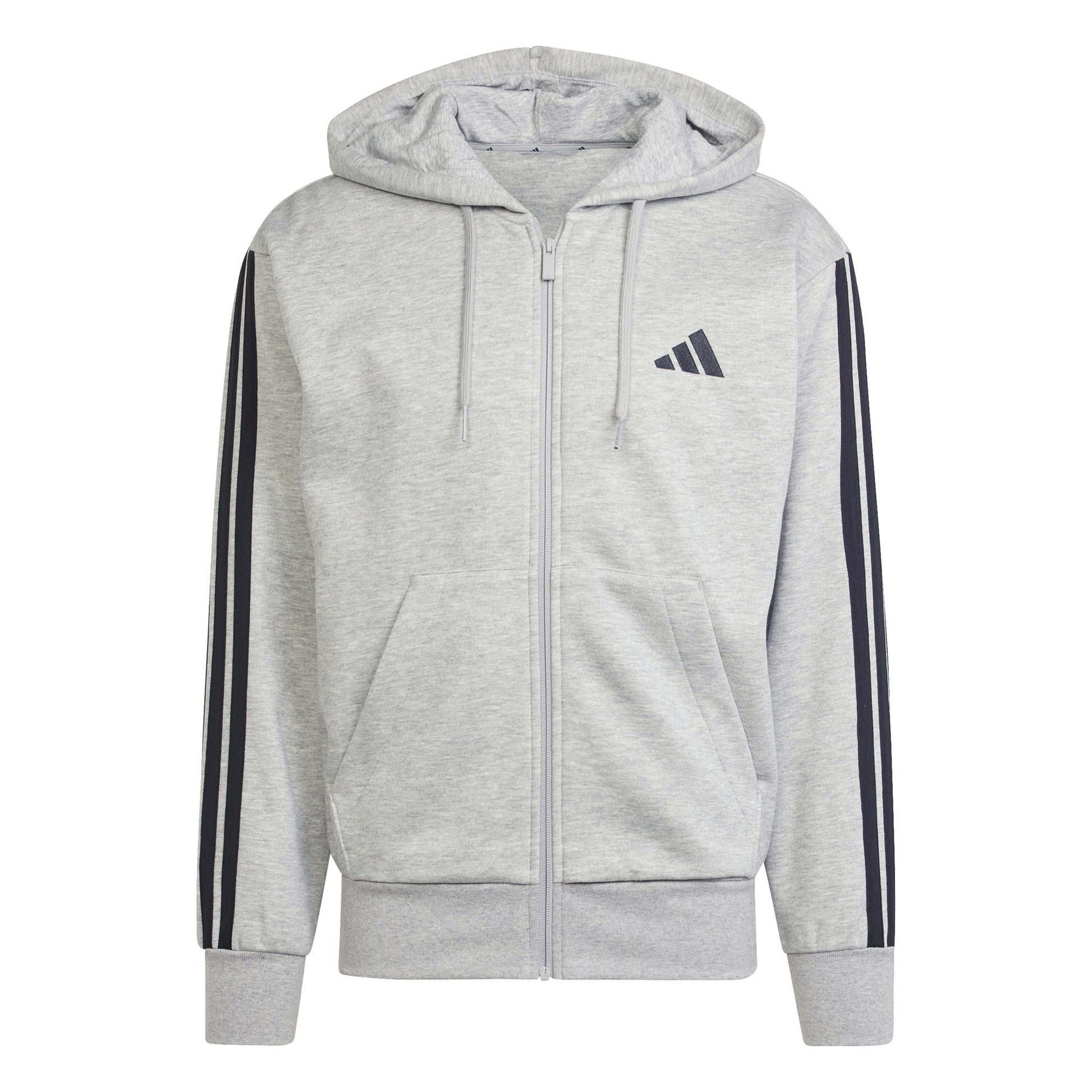 adidas Essentials 3 Stripes Felpa Uomini - grigio, nero