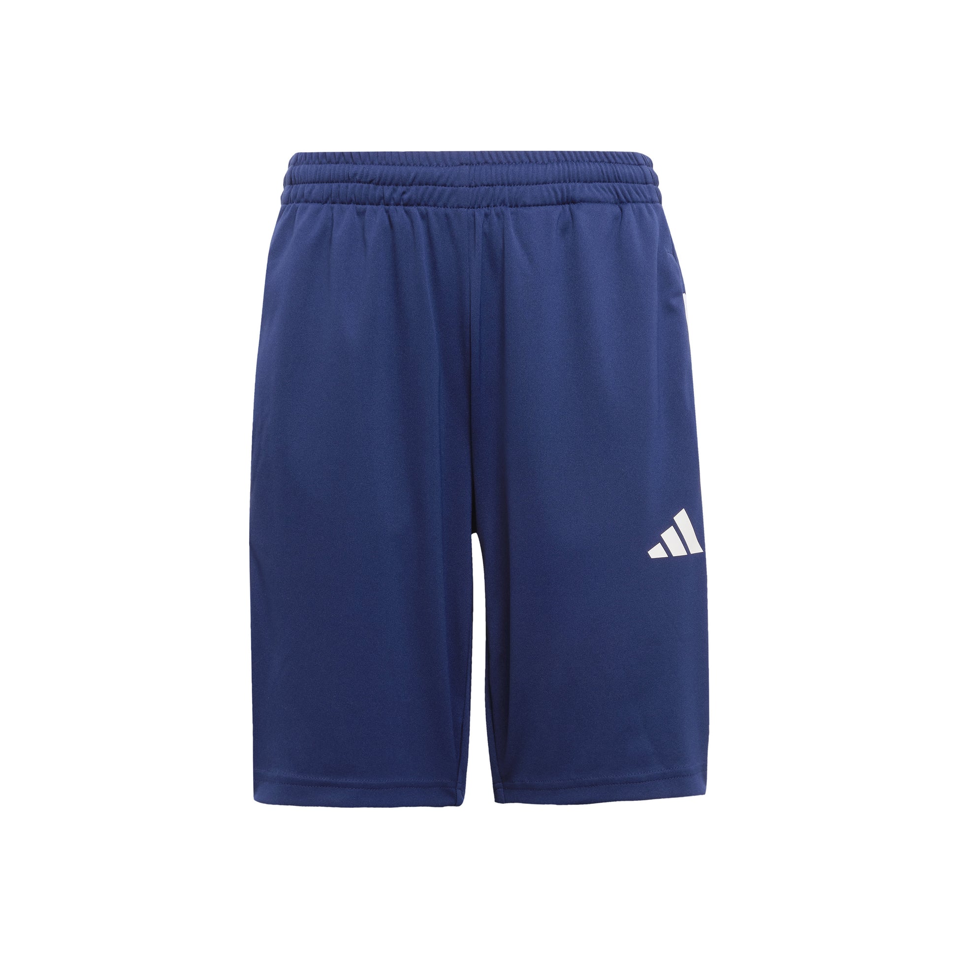adidas Training Essentials 3 Stripes 8in Pantaloncini Bambini-Blu Scuro,Bianco