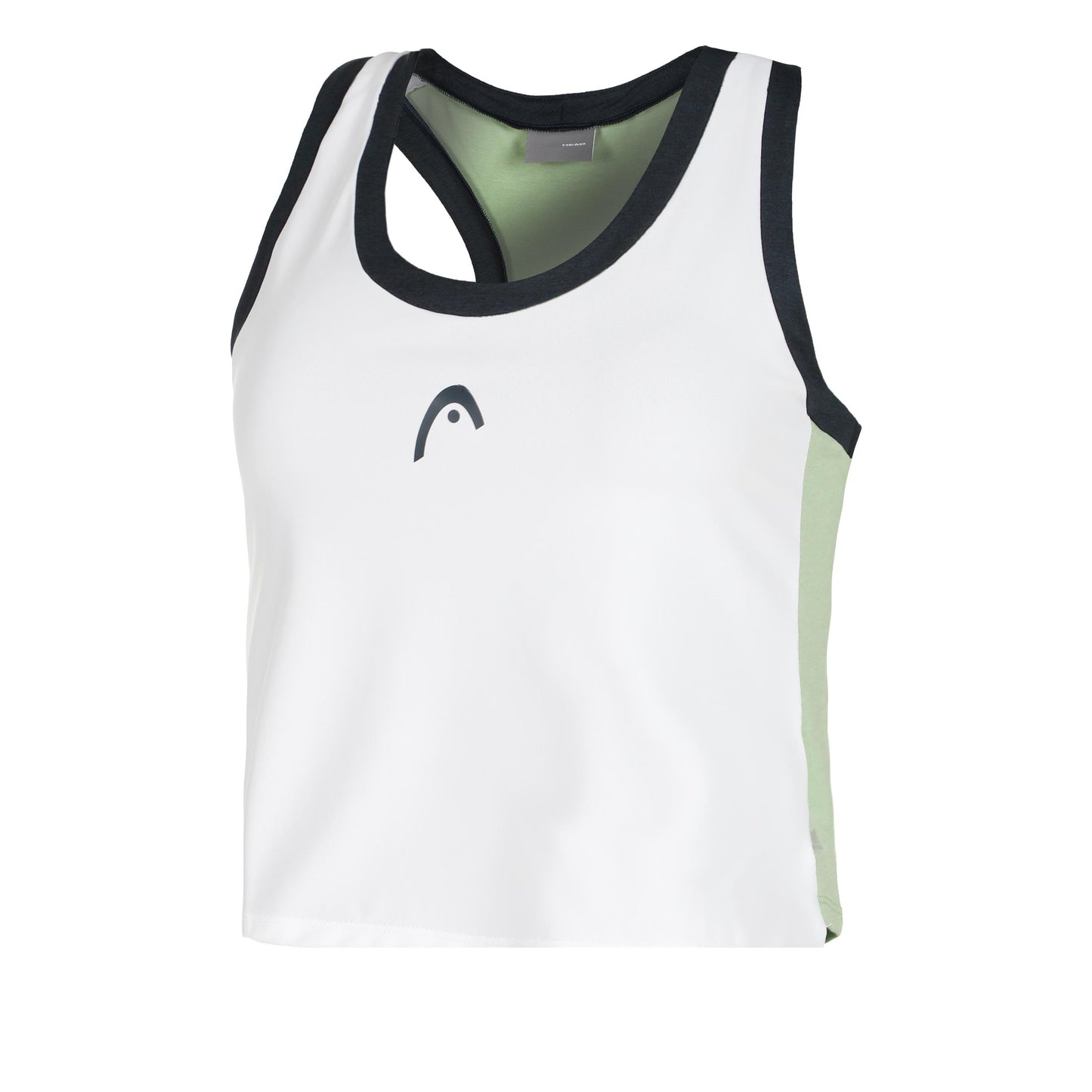 HEAD Play Crop Canottiera Donna-Bianco,Blu Scuro