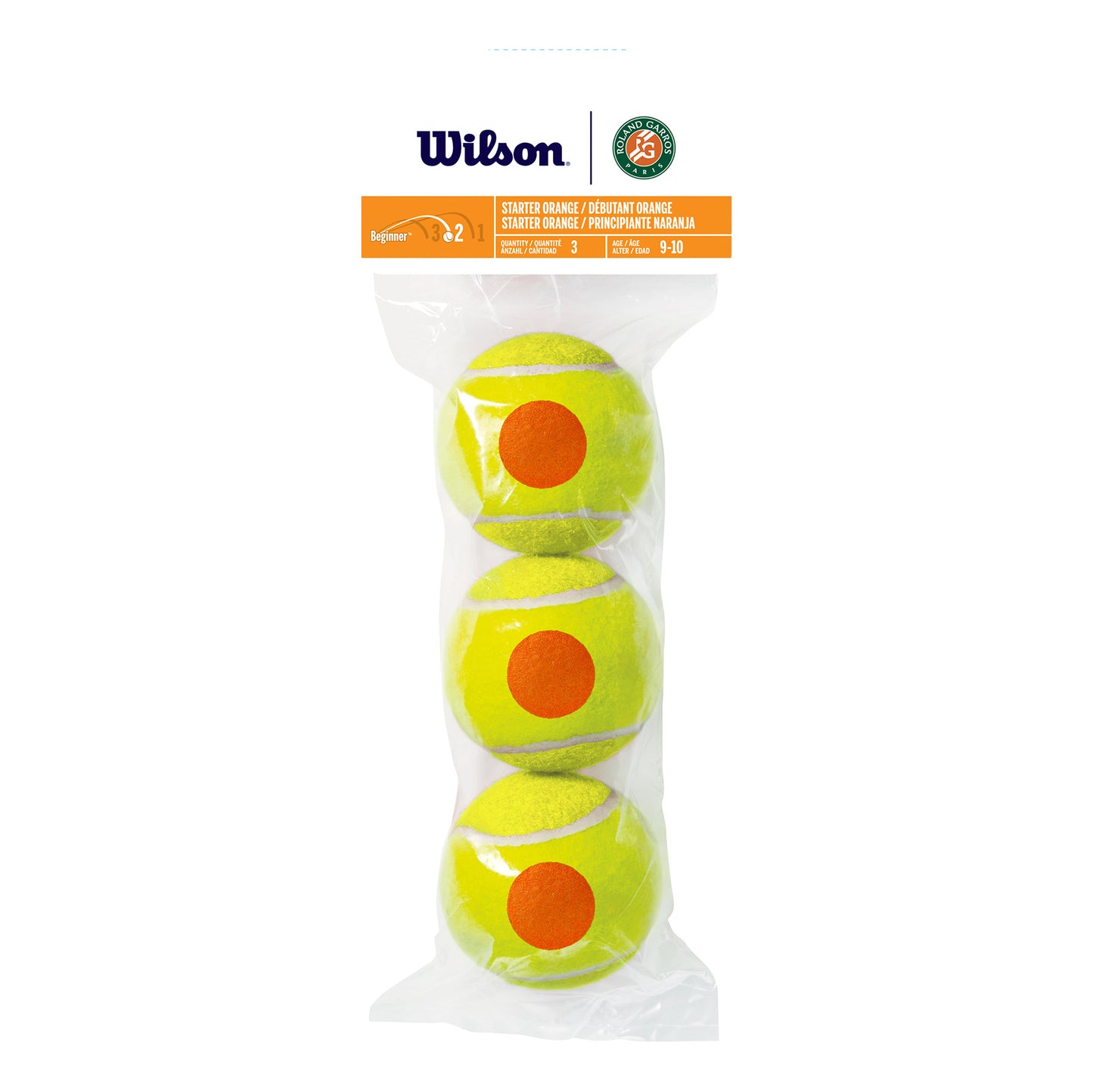 Wilson Roland Garros orange 3er Sacchetto da 3