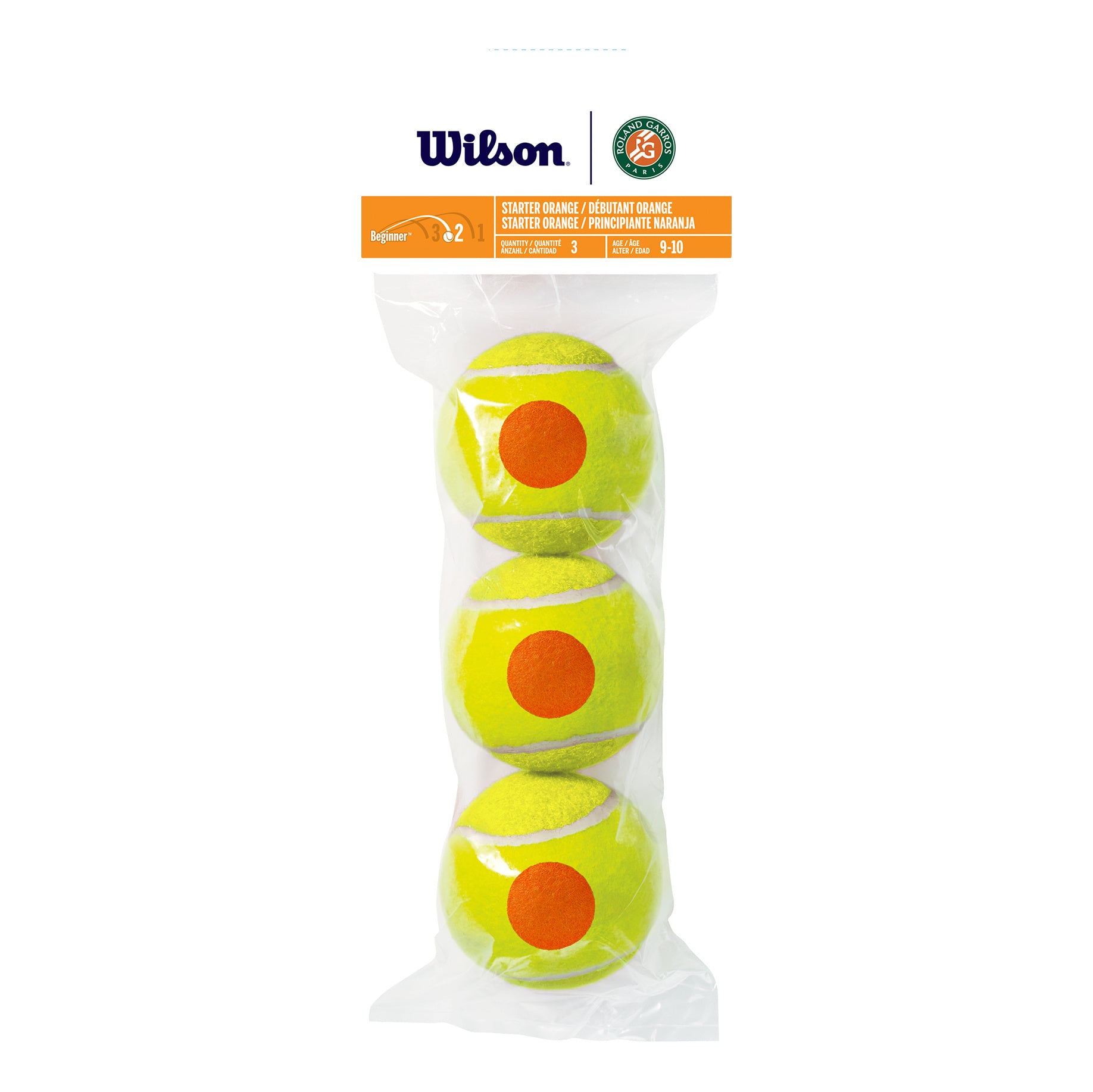 Wilson Roland Garros orange 3er Sacchetto da 3