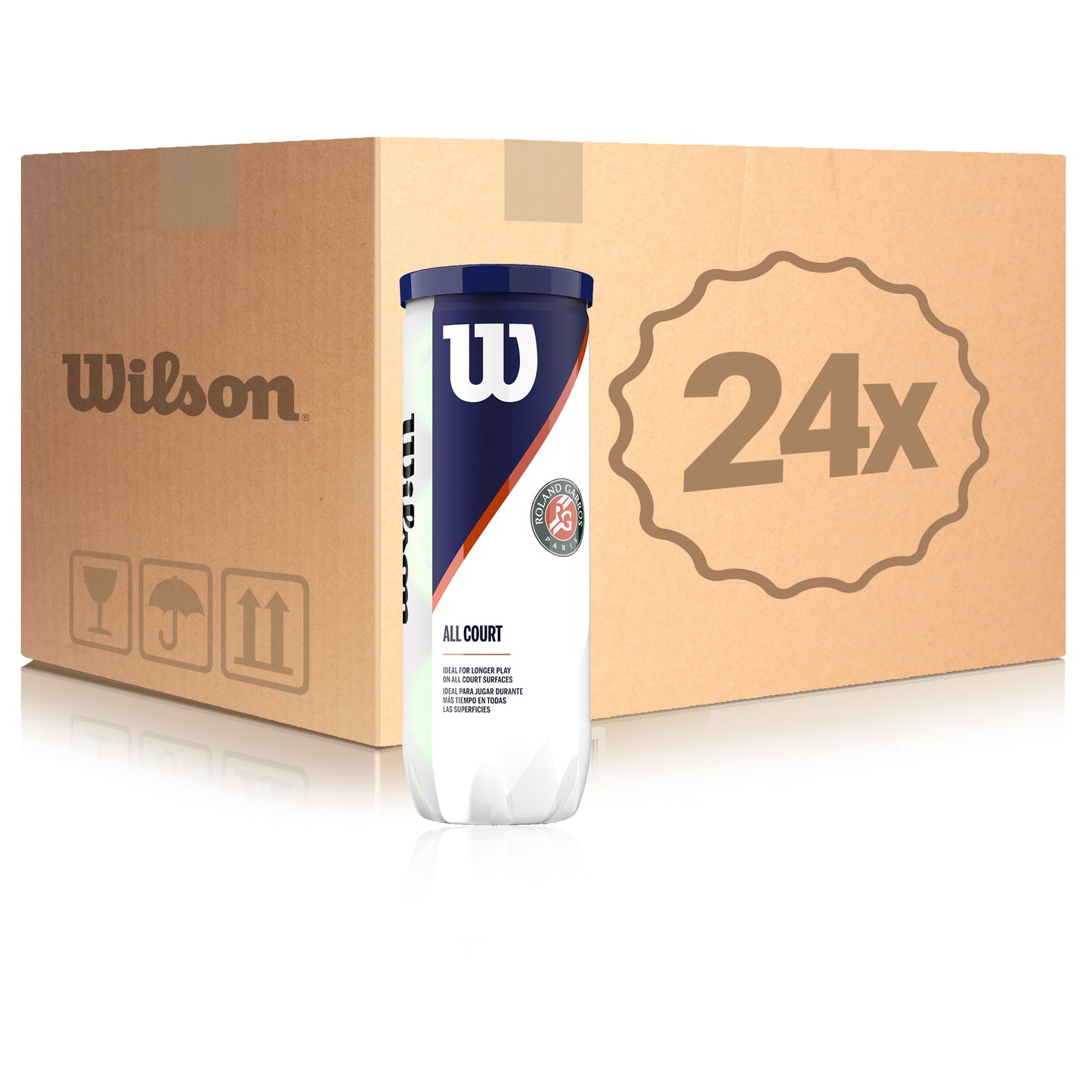Wilson 24 tubi da 3 Roland Garros All Court 3er Nel cartone