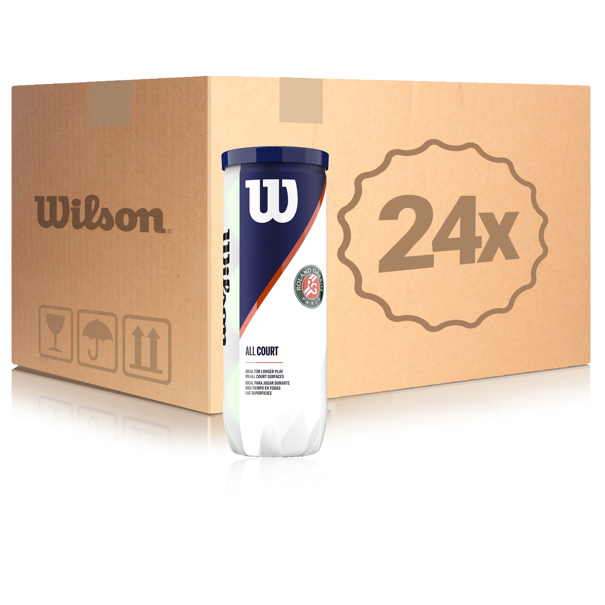Wilson 24 tubi da 3 Roland Garros All Court 3er Nel cartone