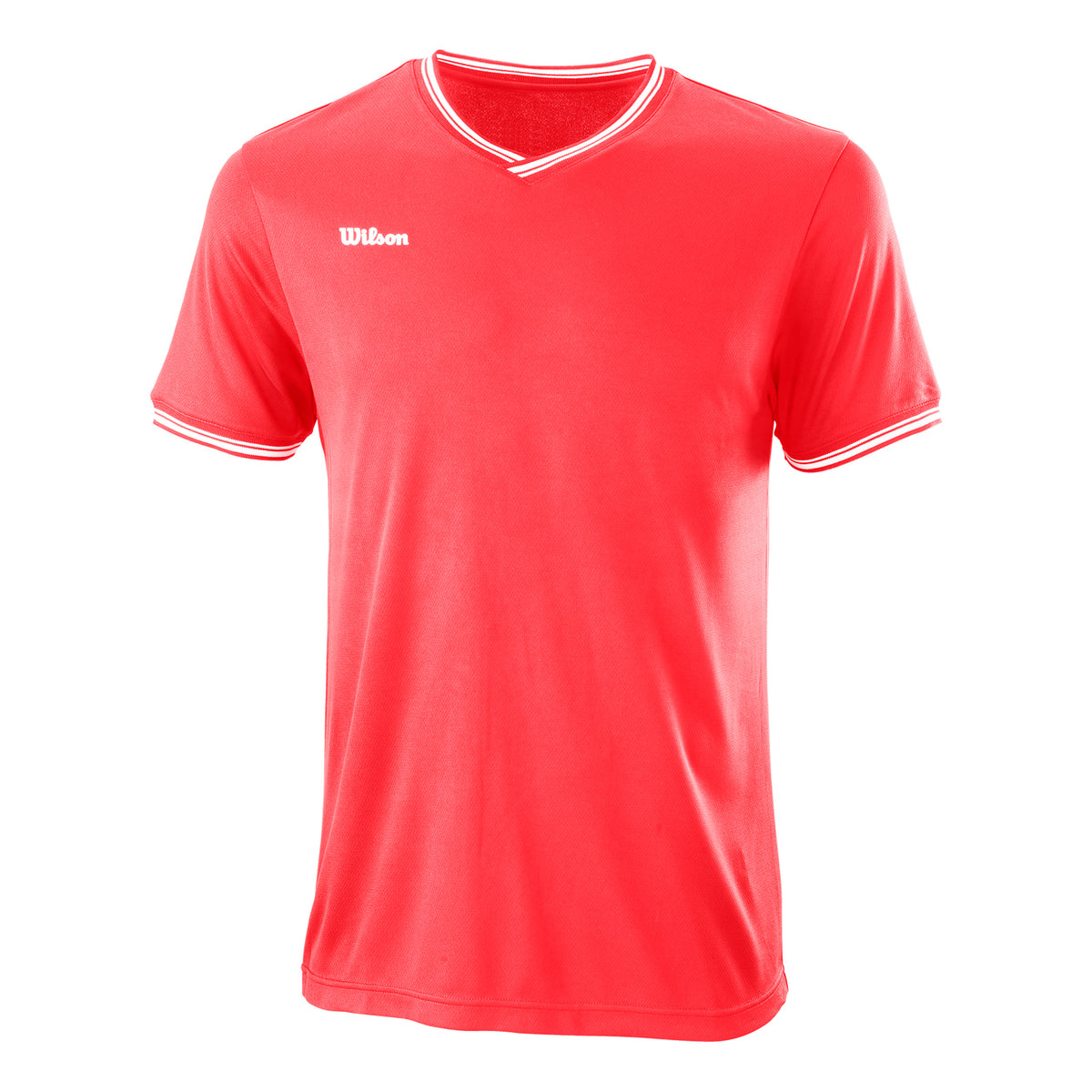 Wilson Team II High V-Neck Maglietta Uomini - corallo, bianco