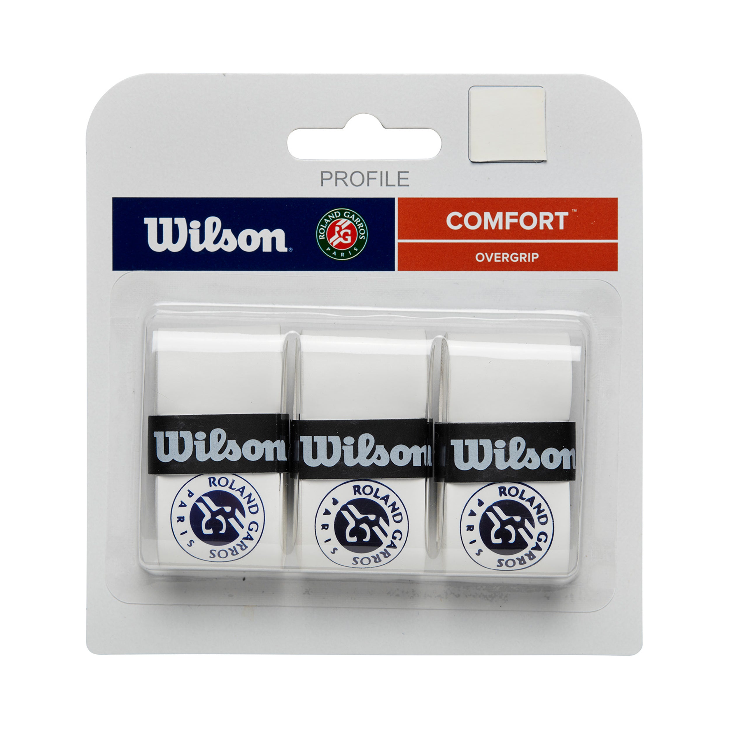 Wilson Pro Overgrip Roland Garros Confezione Da 3-Bianco,Blu
