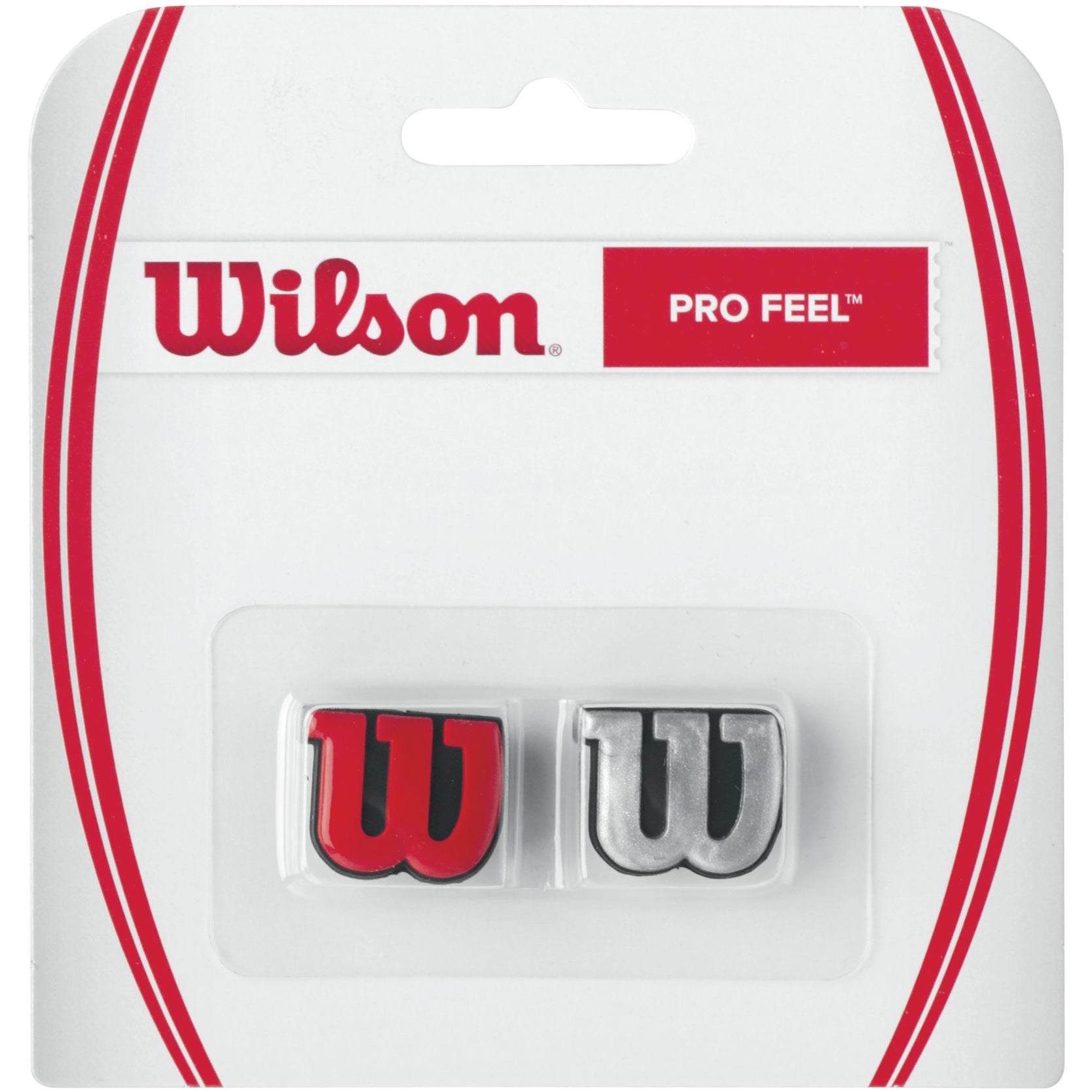 Wilson Pro Feel Antivibrazioni Confezione Da 2-Argento,Rosso