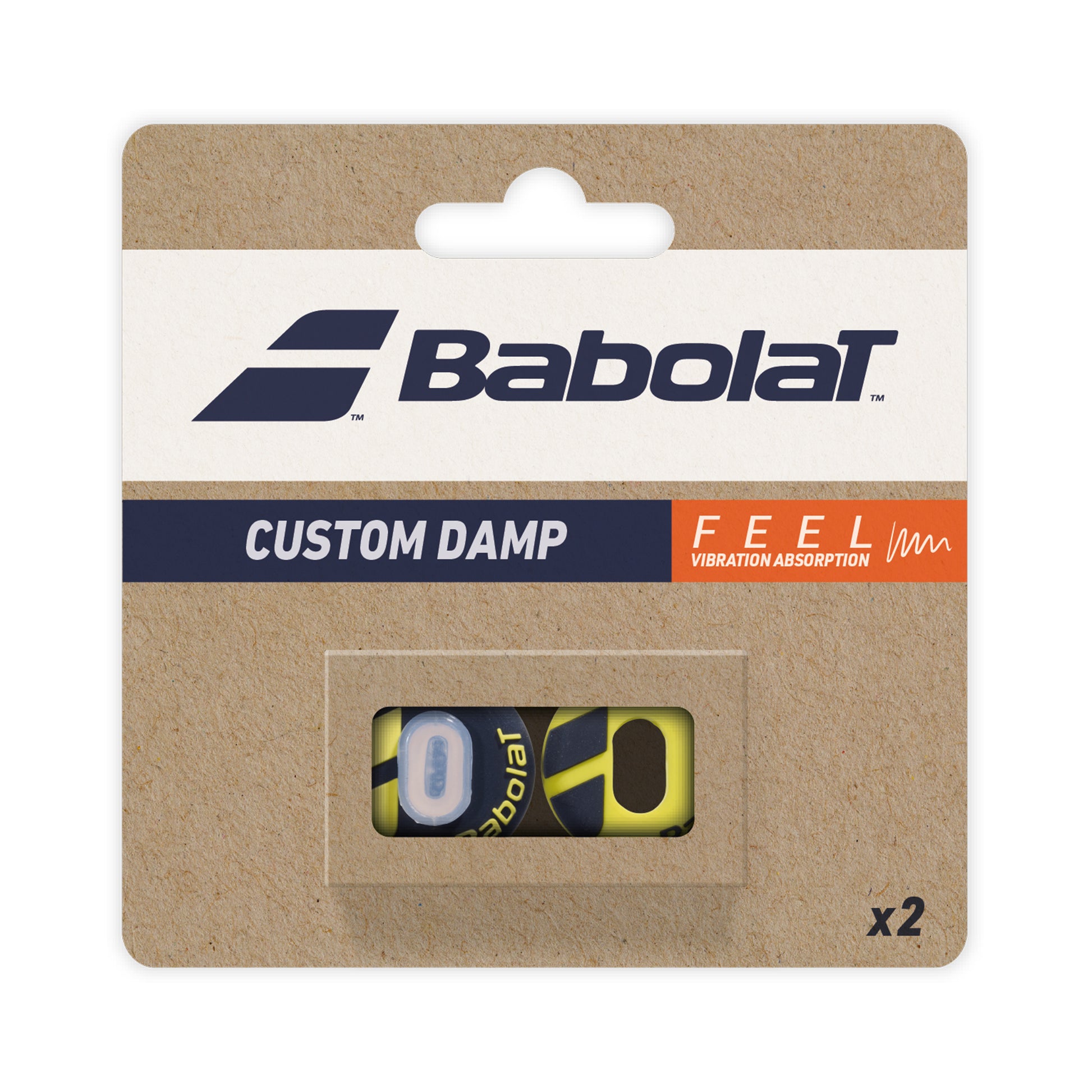 Babolat Custom Damp Antivibrazioni Confezione Da 2-Nero,Giallo