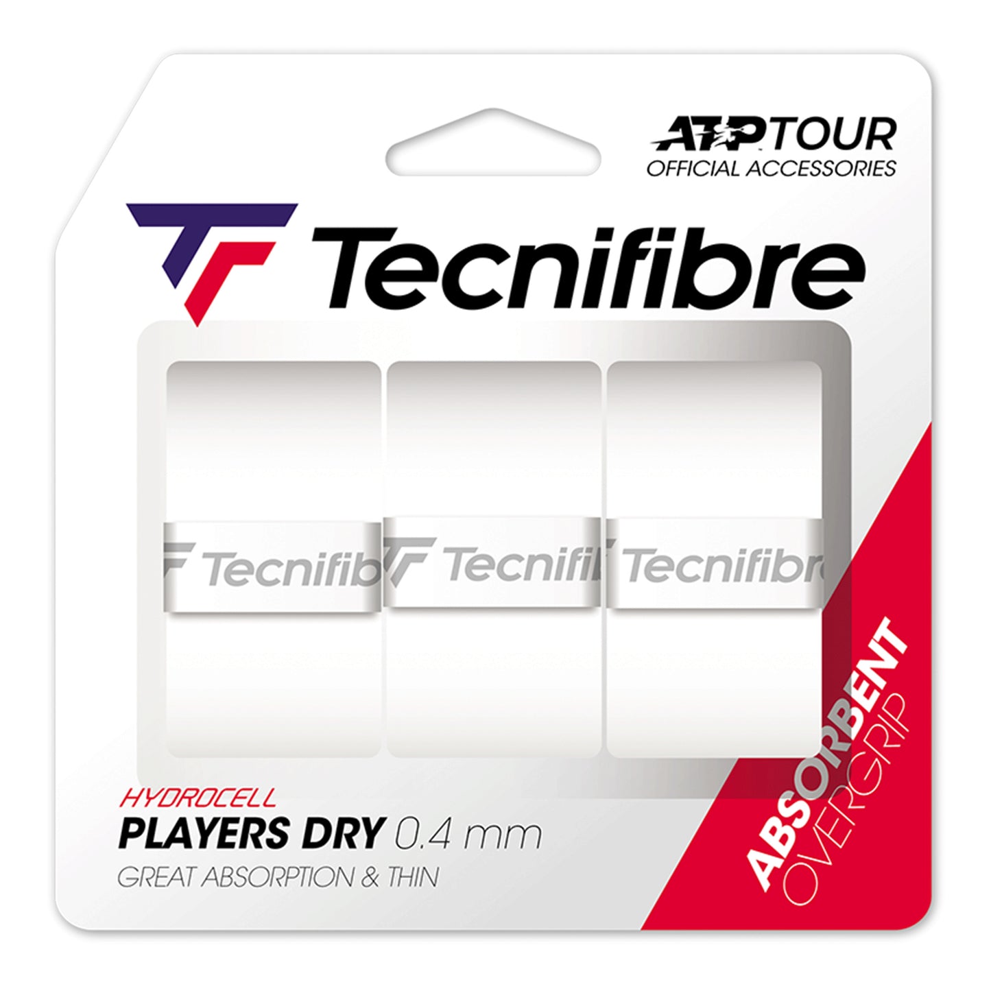 Tecnifibre Players Dry 3er Confezione Da 3-Bianco