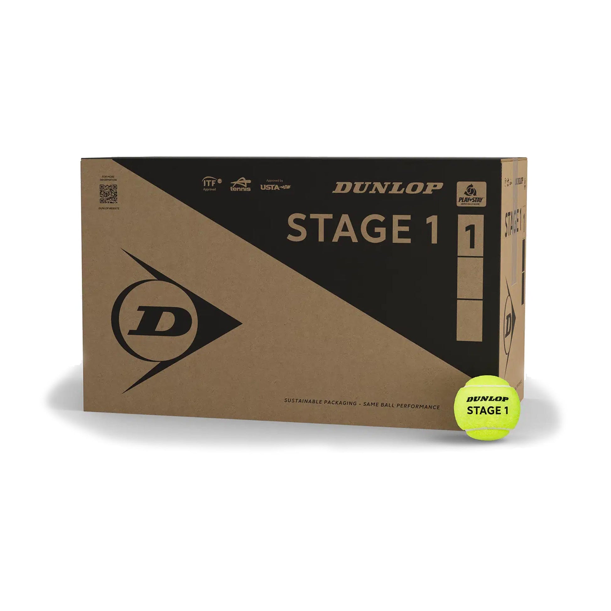 Dunlop Stage 1 Green Pallina Play and Stay 18 tubi da 4 -giallo