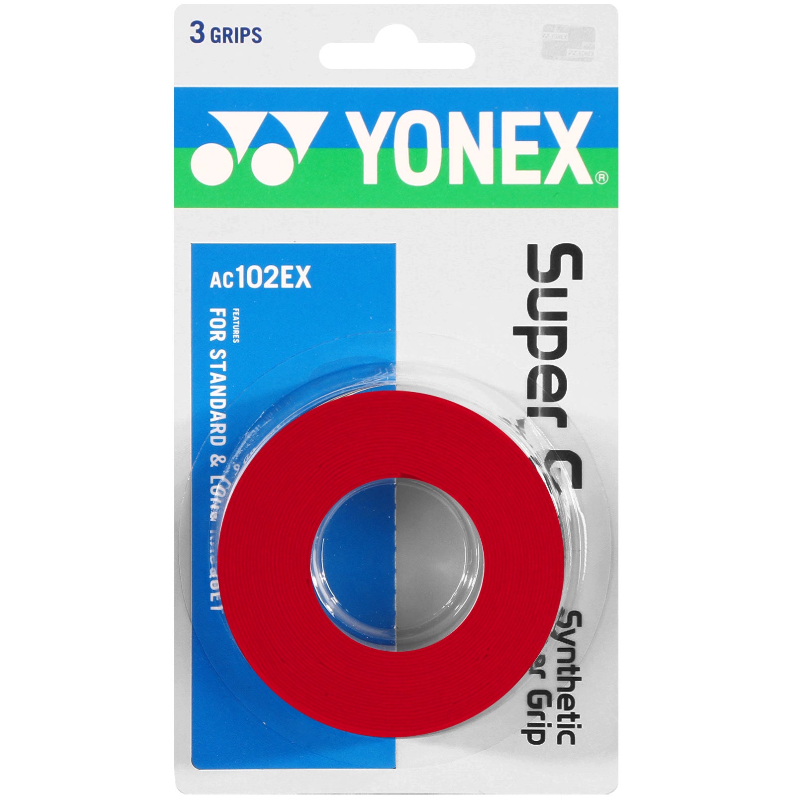 Yonex Super Grap Confezione da 3 - rosso
