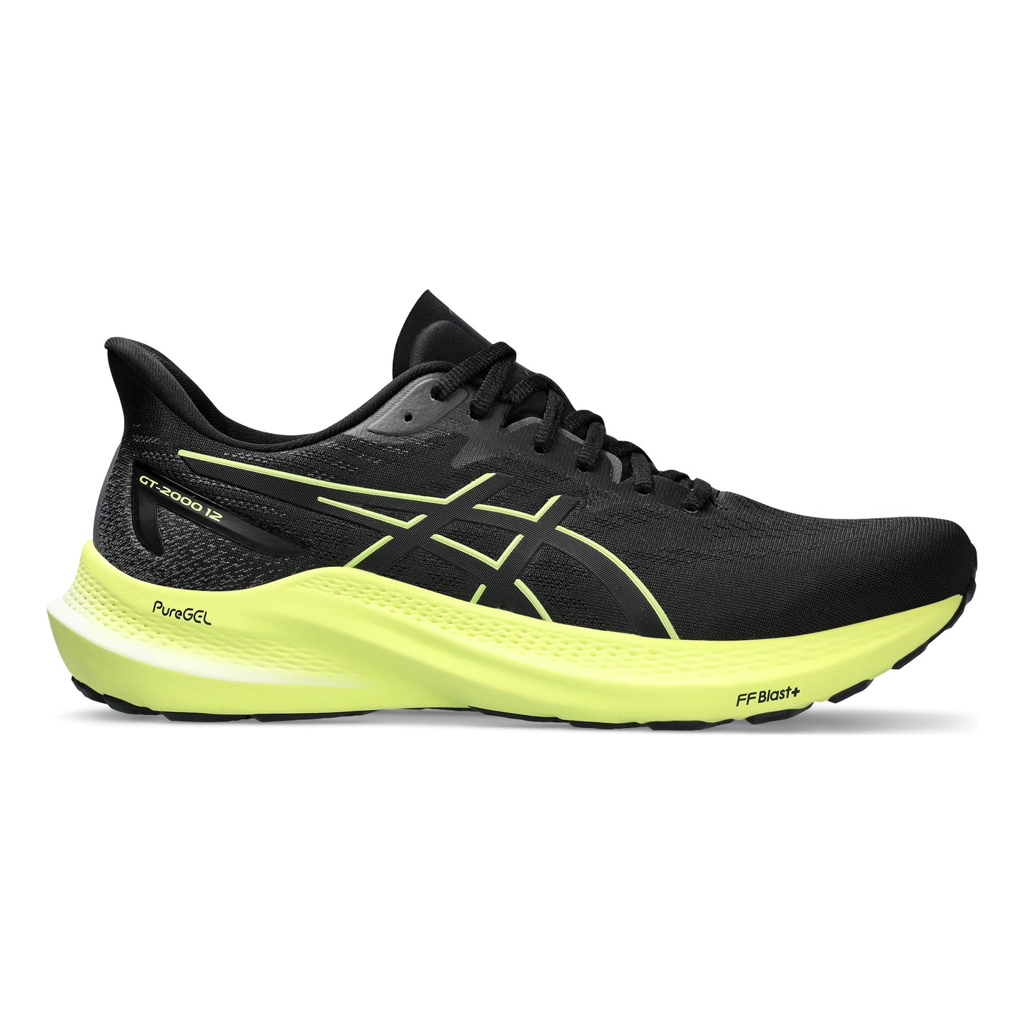 ASICS GT-2000 12 Scarpa stabile Uomini - nero, giallo neon