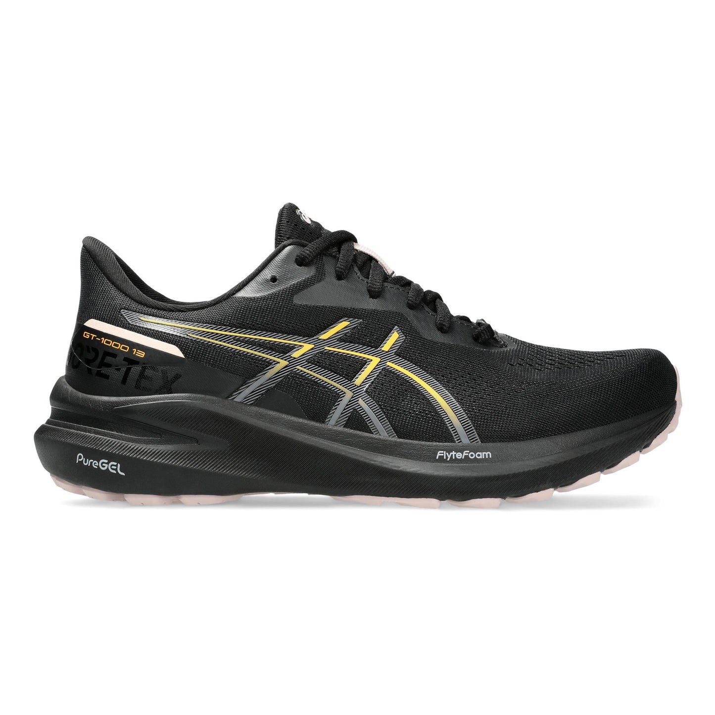 ASICS GT-1000 13 GTX Scarpa Stabile Donna-Nero,Arancione