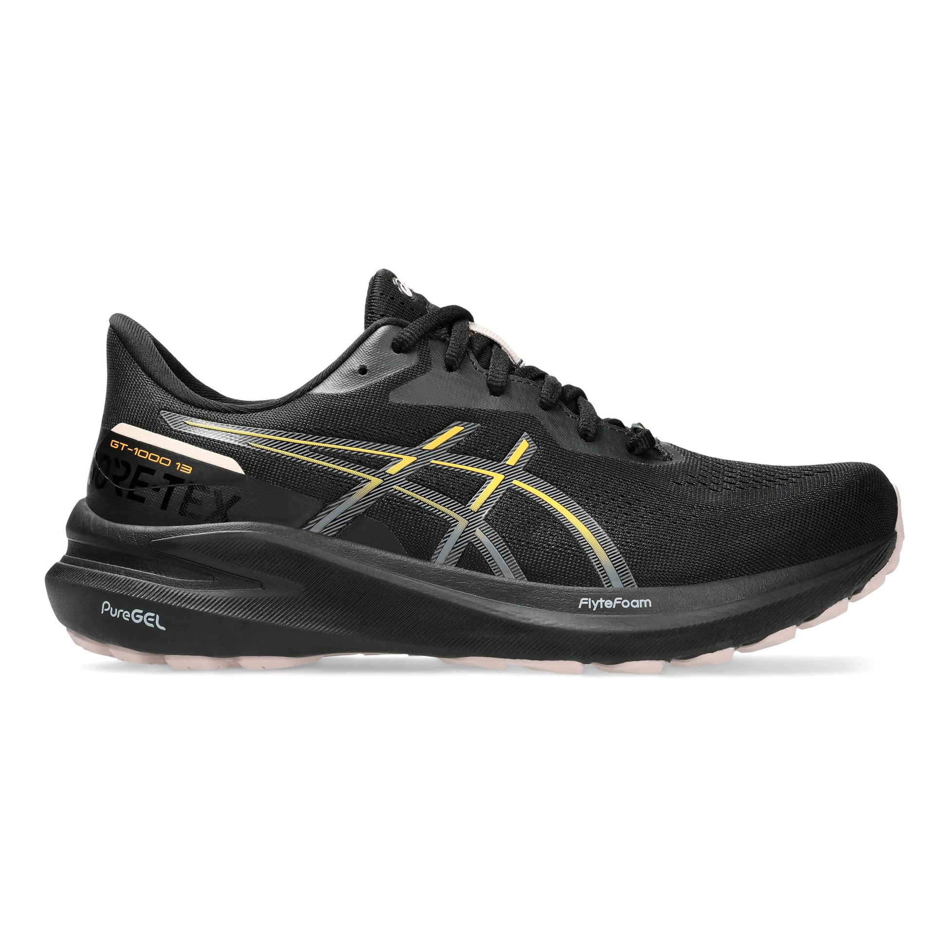ASICS GT-1000 13 GTX Scarpa Stabile Donna-Nero,Arancione