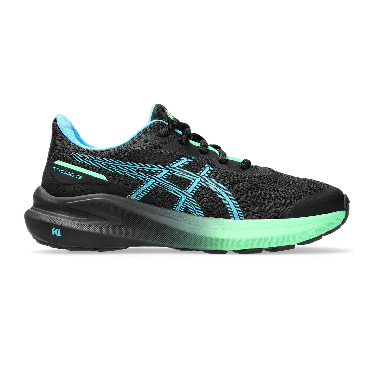 ASICS GT-1000 13 GS Scarpa stabile Bambini - nero, verde