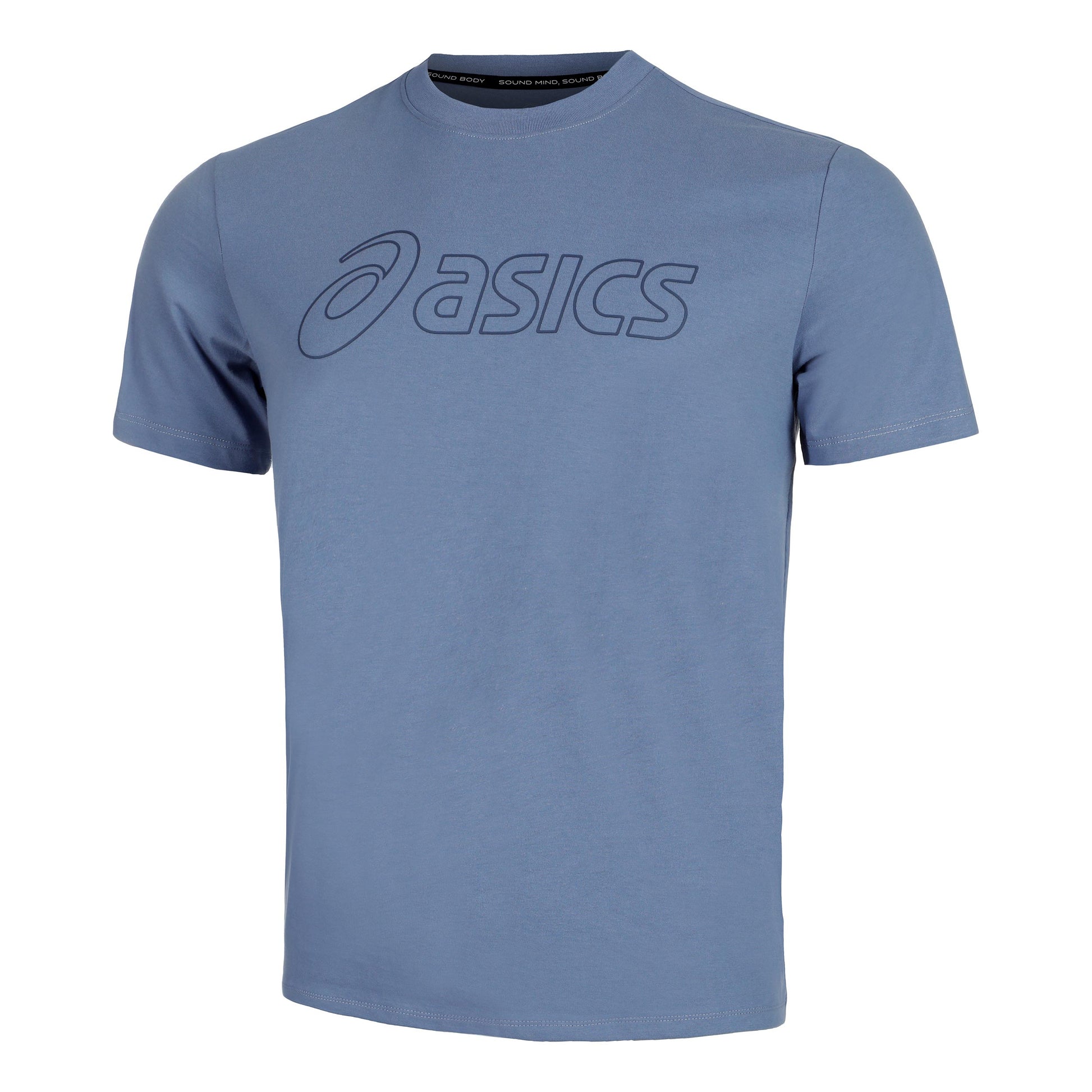 ASICS Logo Maglietta Uomini - grigio-blu,