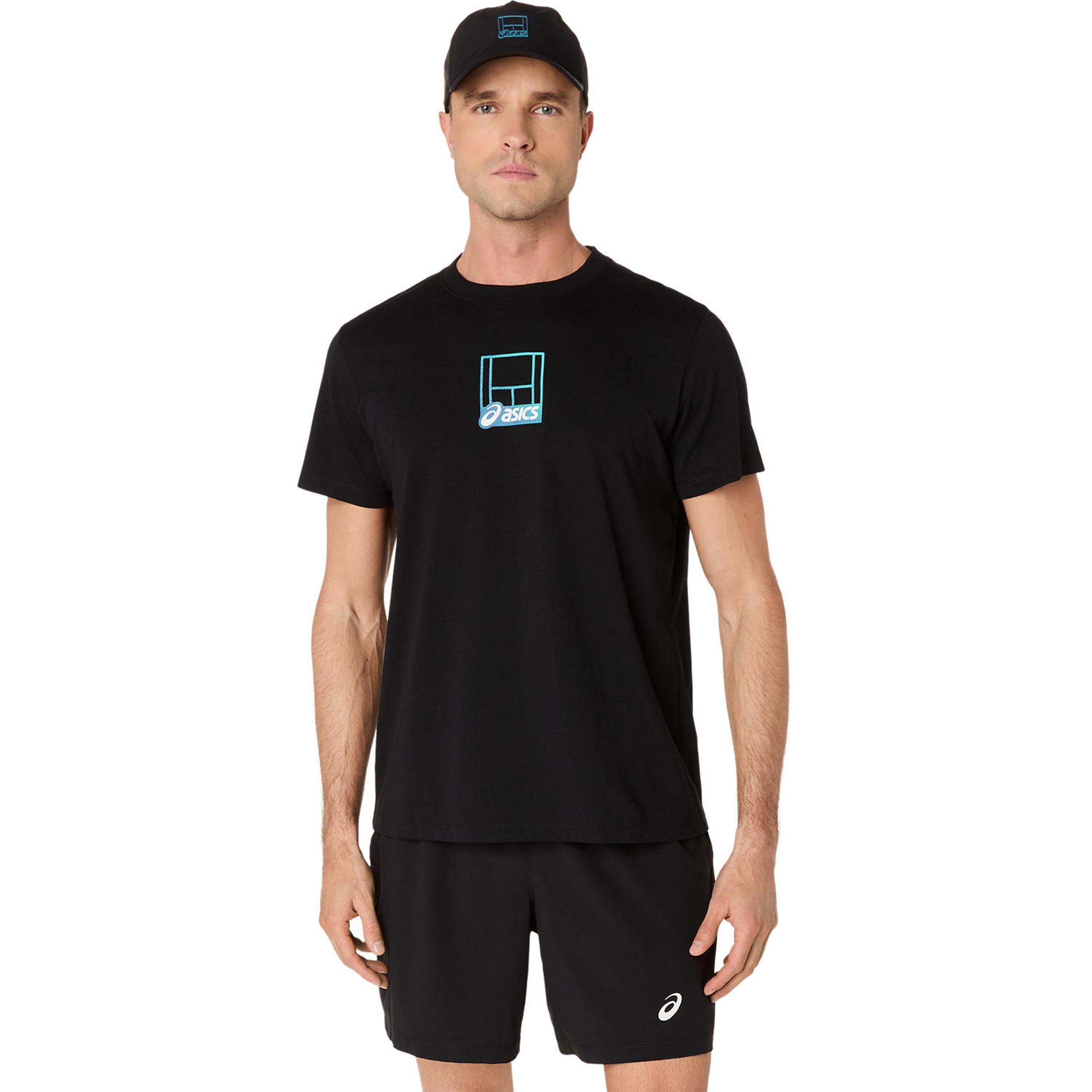 ASICS Court Core Graphic Maglietta Uomini-nero